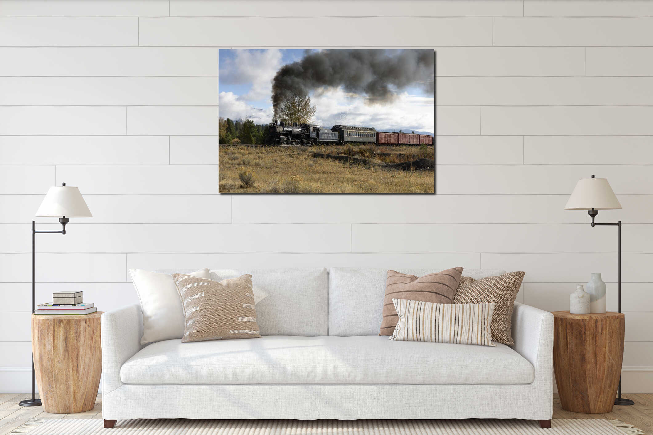 Canvas hanging interior mockup