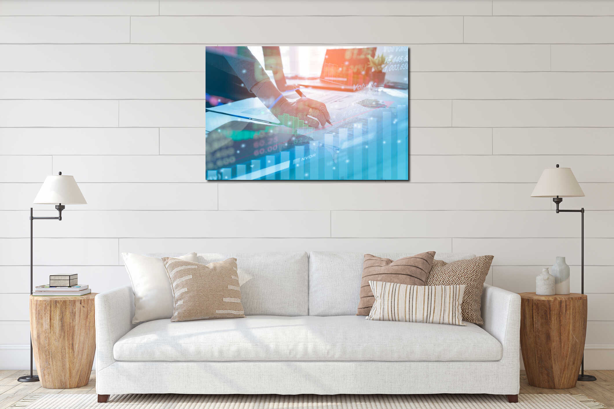 Canvas hanging interior mockup