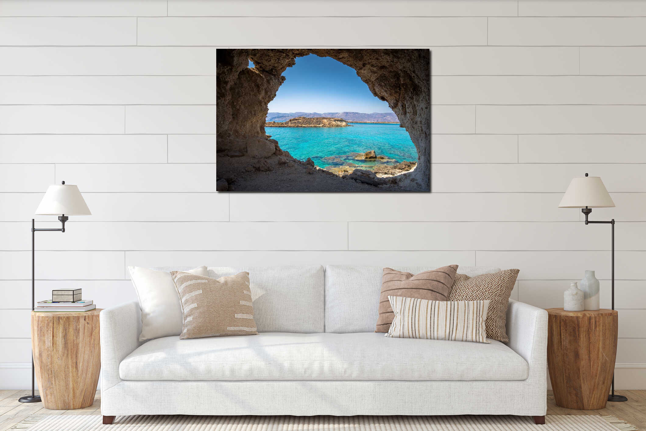Canvas hanging interior mockup