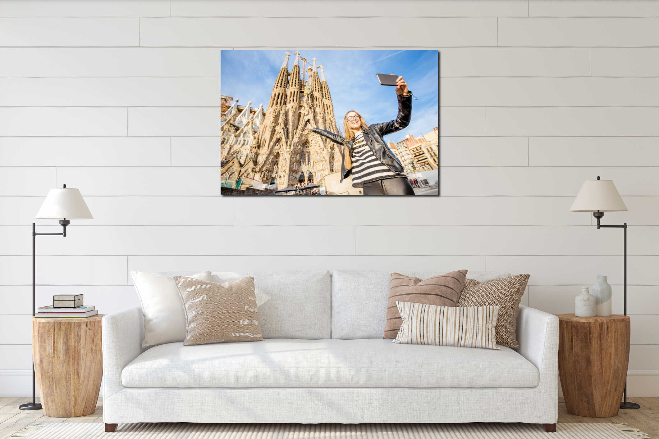 Canvas hanging interior mockup