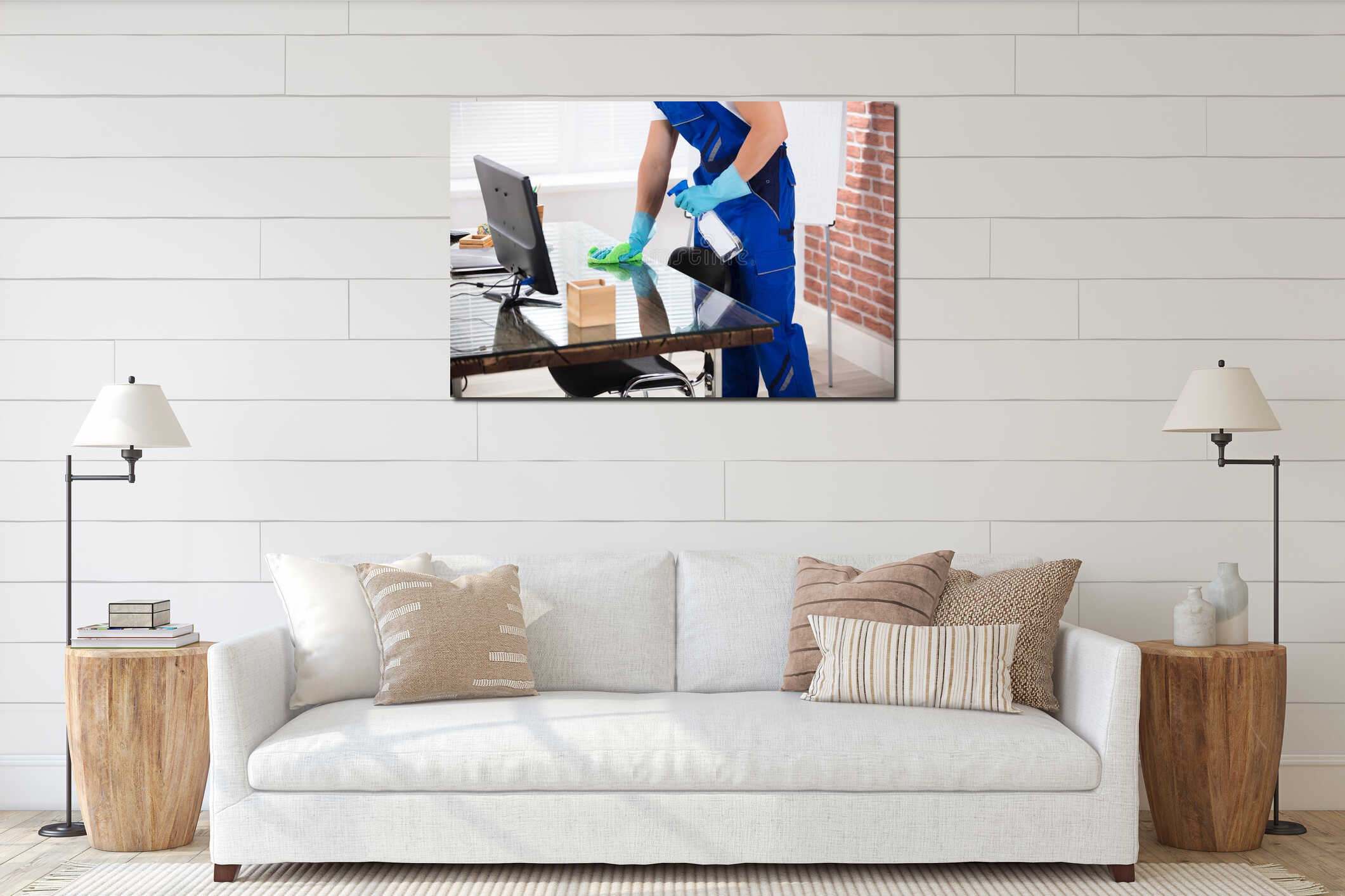 Canvas hanging interior mockup