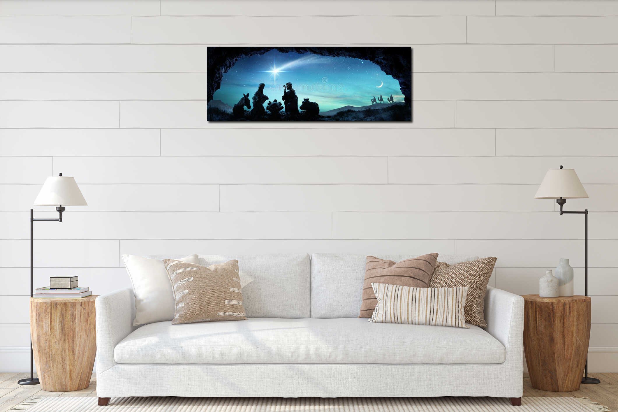 Canvas hanging interior mockup