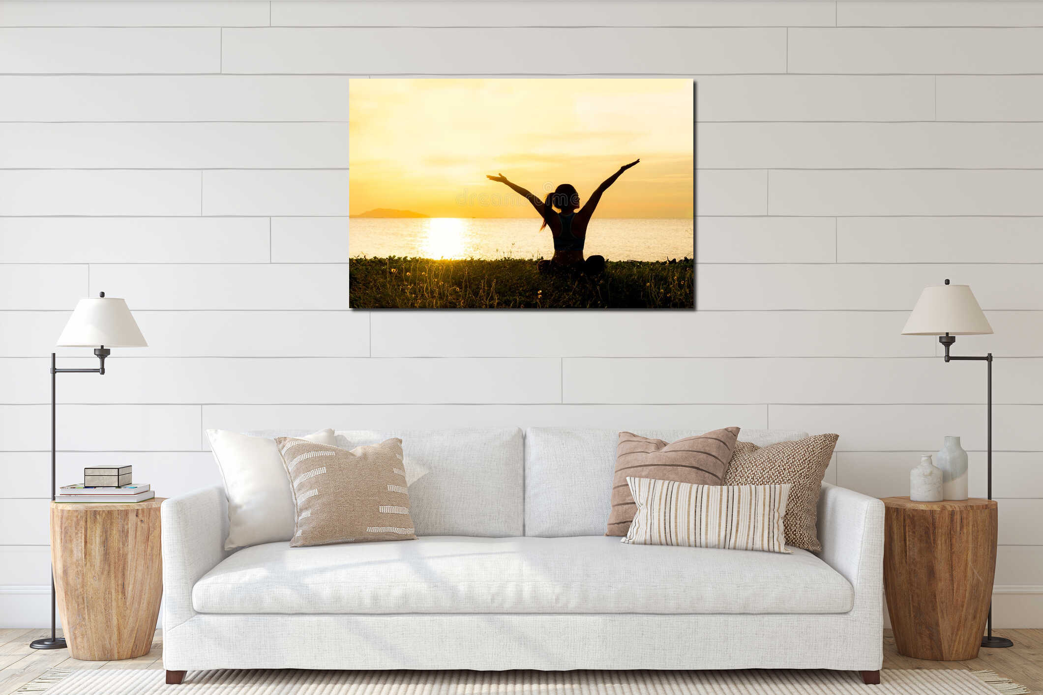 Canvas hanging interior mockup