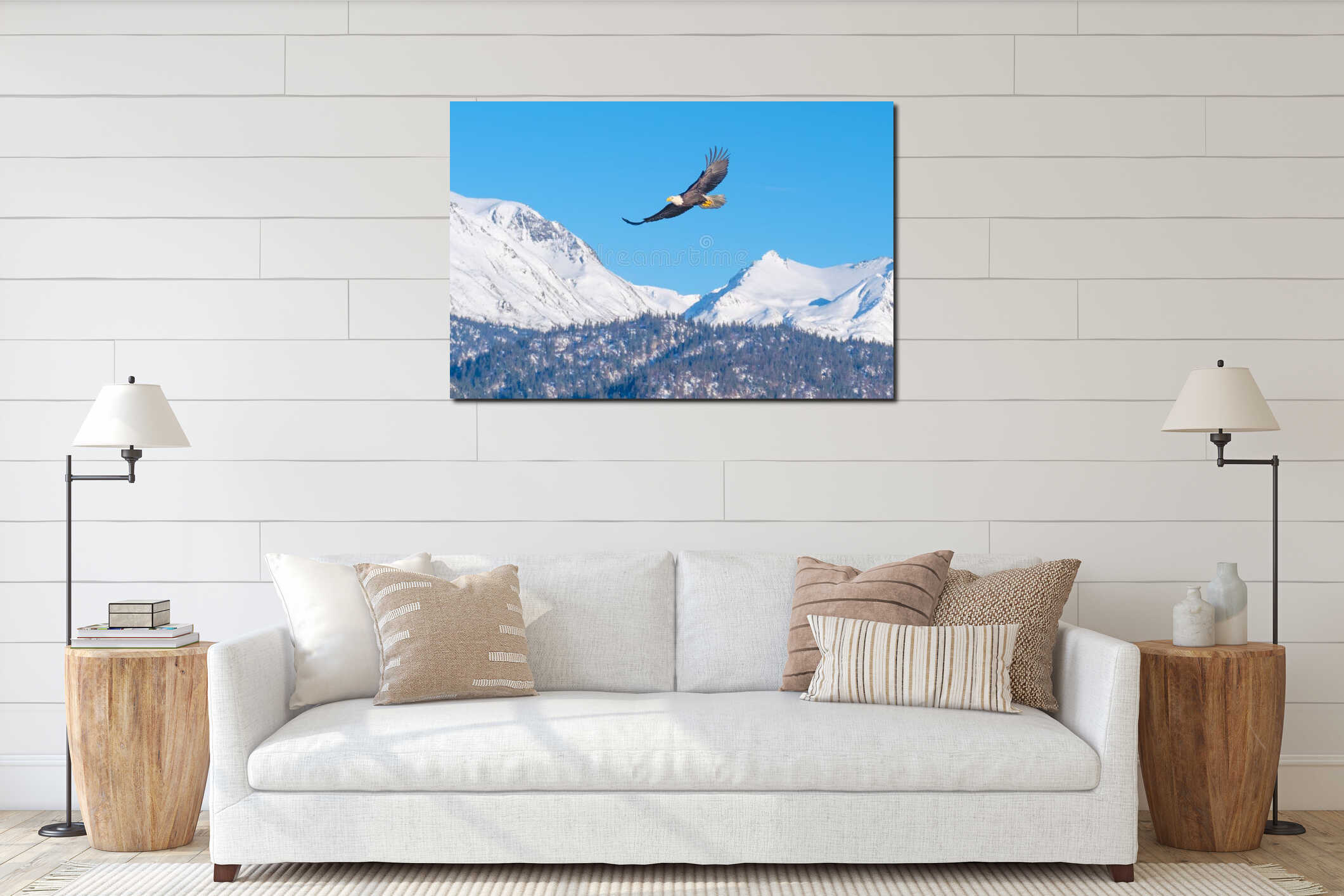 Canvas hanging interior mockup