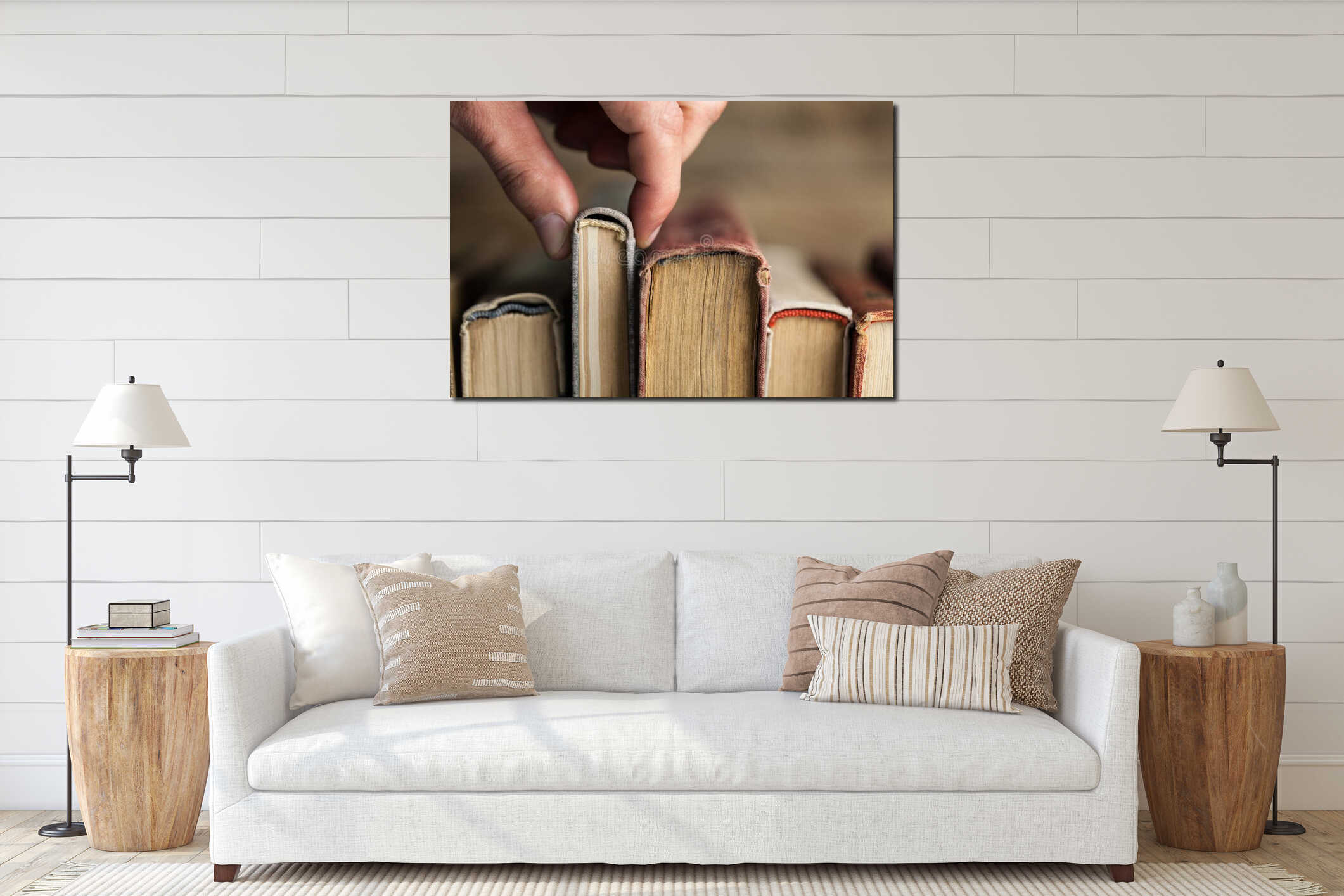 Canvas hanging interior mockup