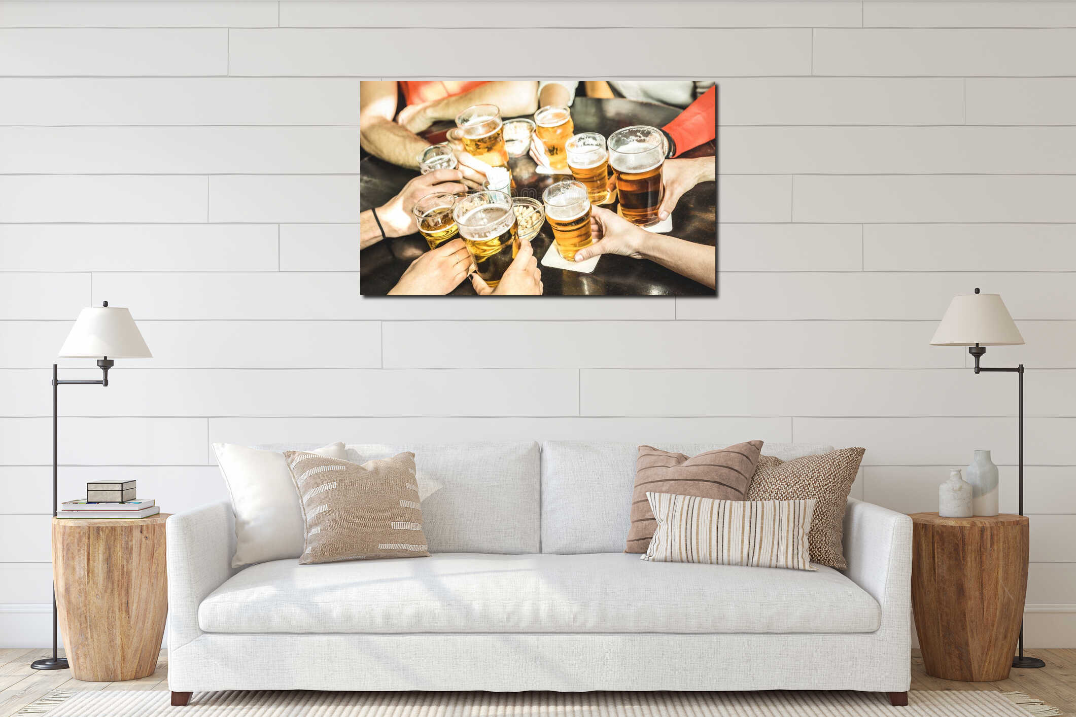 Canvas hanging interior mockup