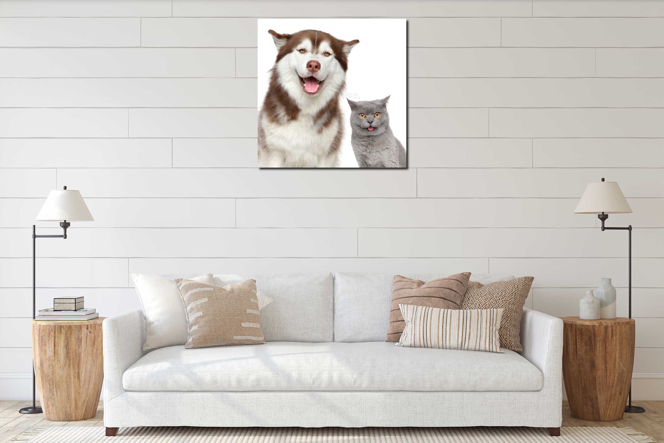 Canvas hanging interior mockup