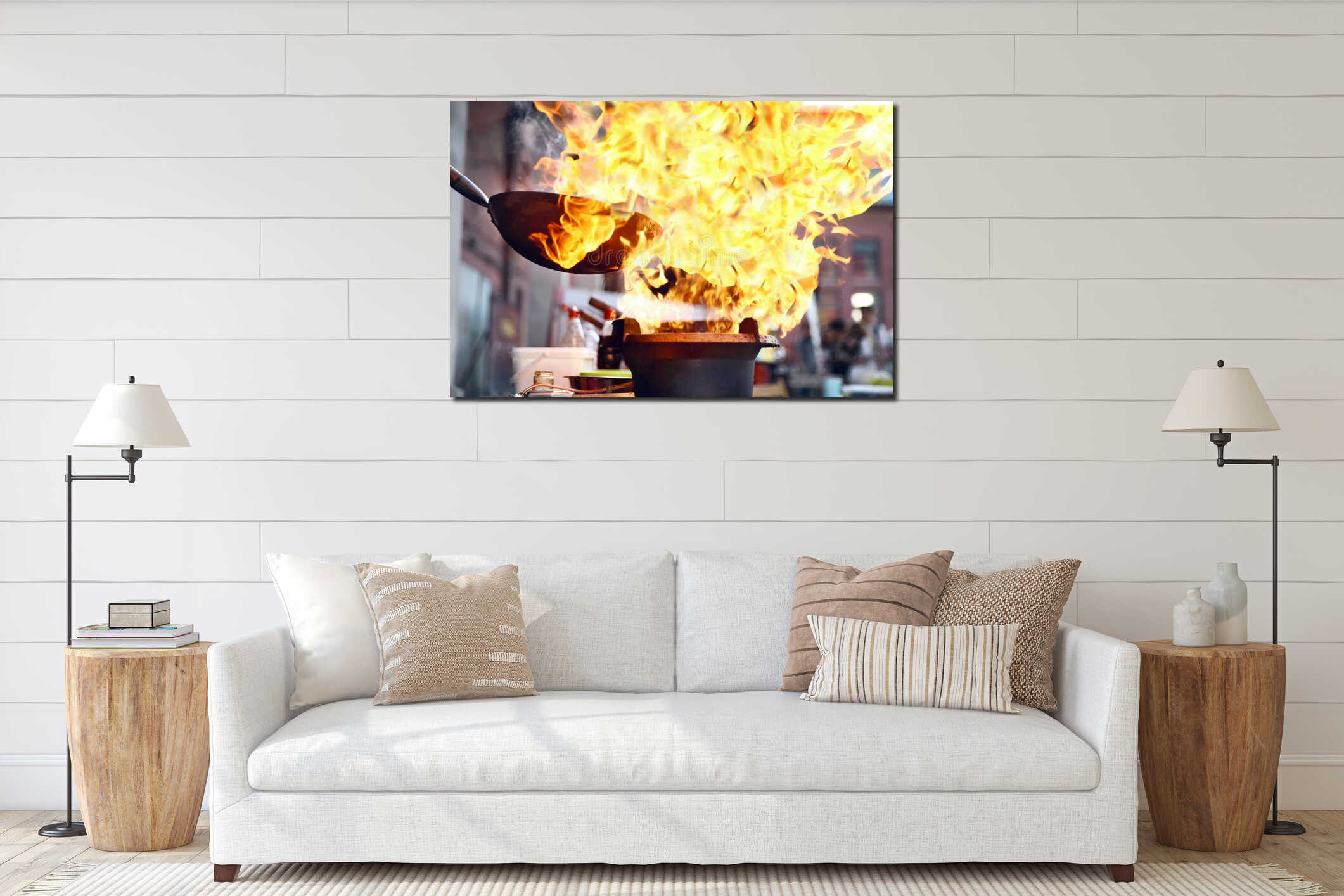 Canvas hanging interior mockup