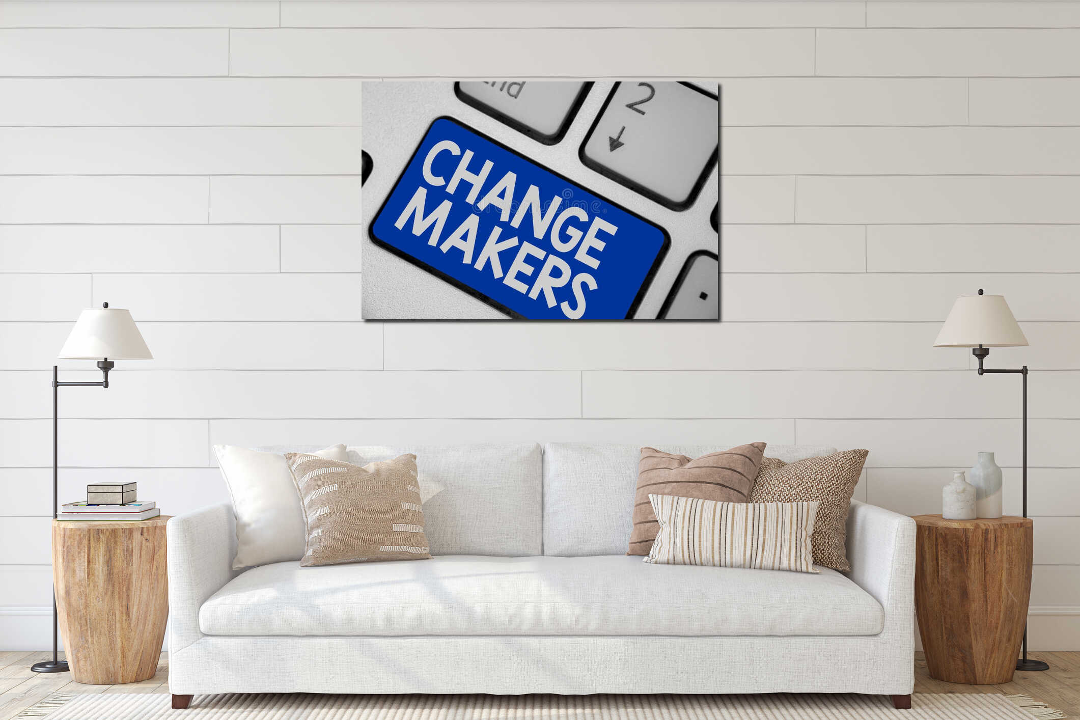 Canvas hanging interior mockup