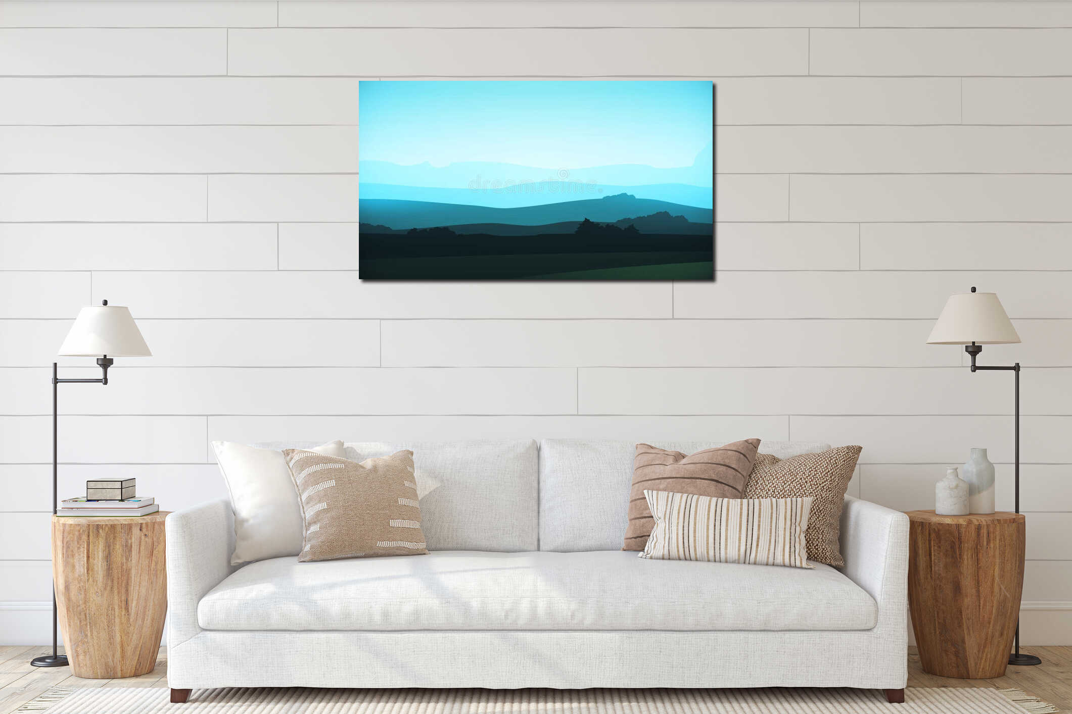 Canvas hanging interior mockup