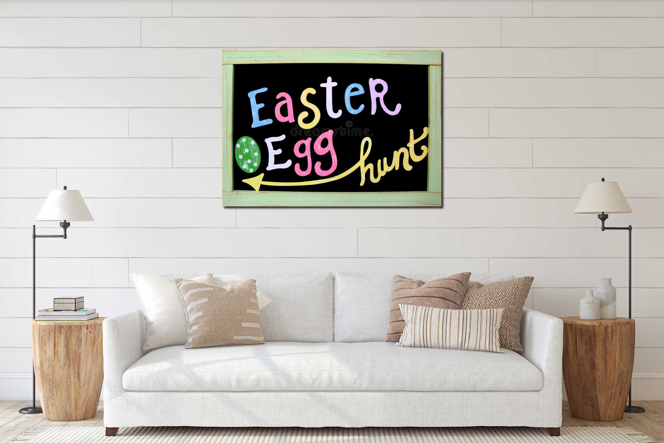 Canvas hanging interior mockup