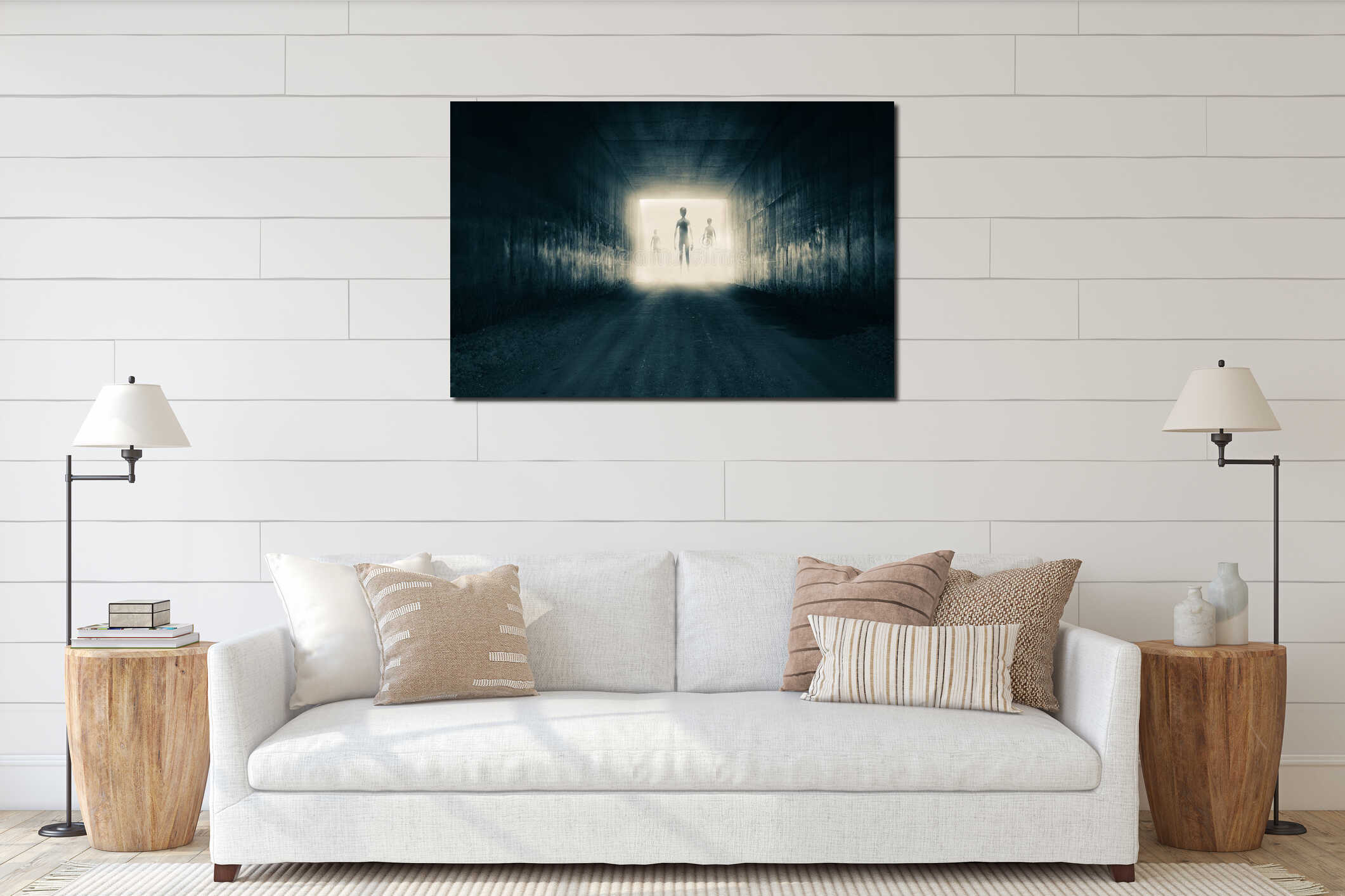 Canvas hanging interior mockup