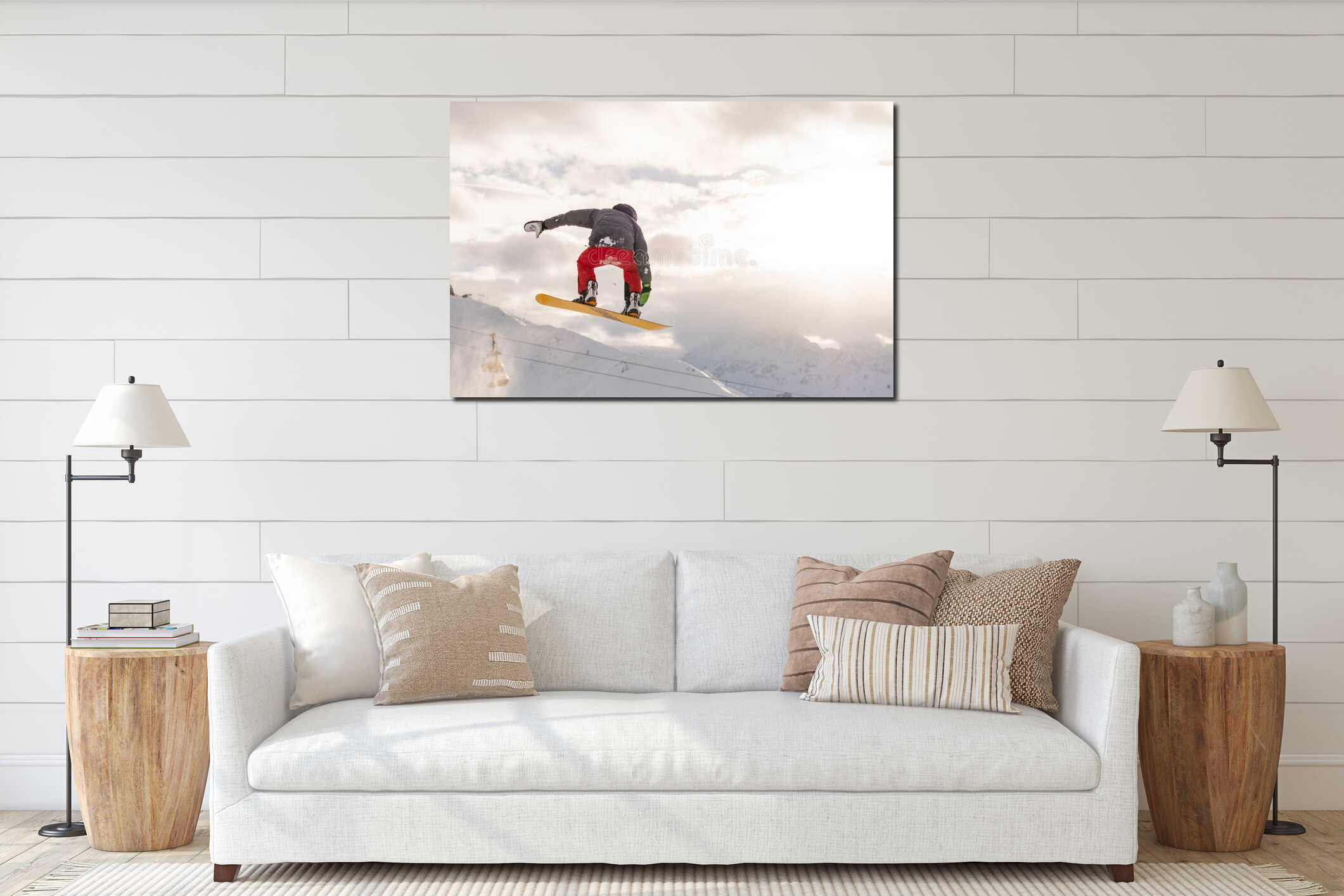 Canvas hanging interior mockup