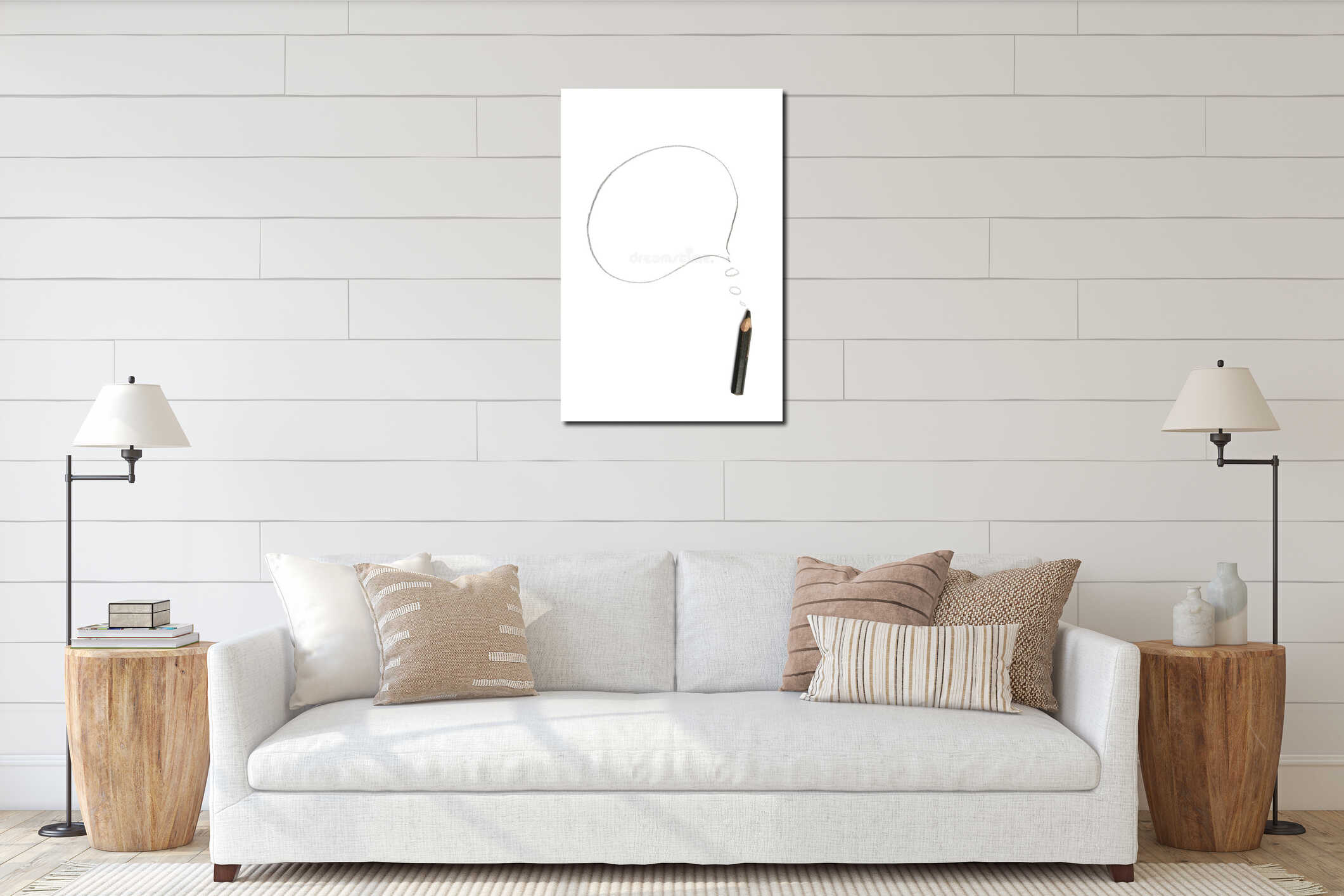Canvas hanging interior mockup