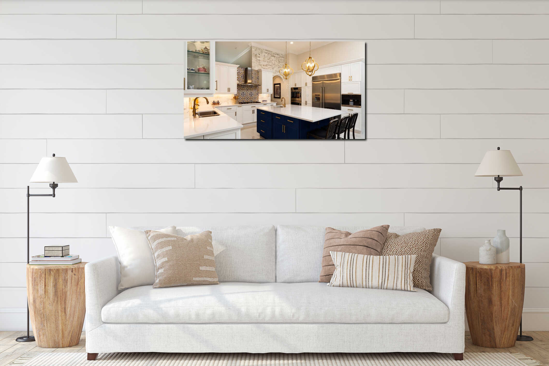 Canvas hanging interior mockup