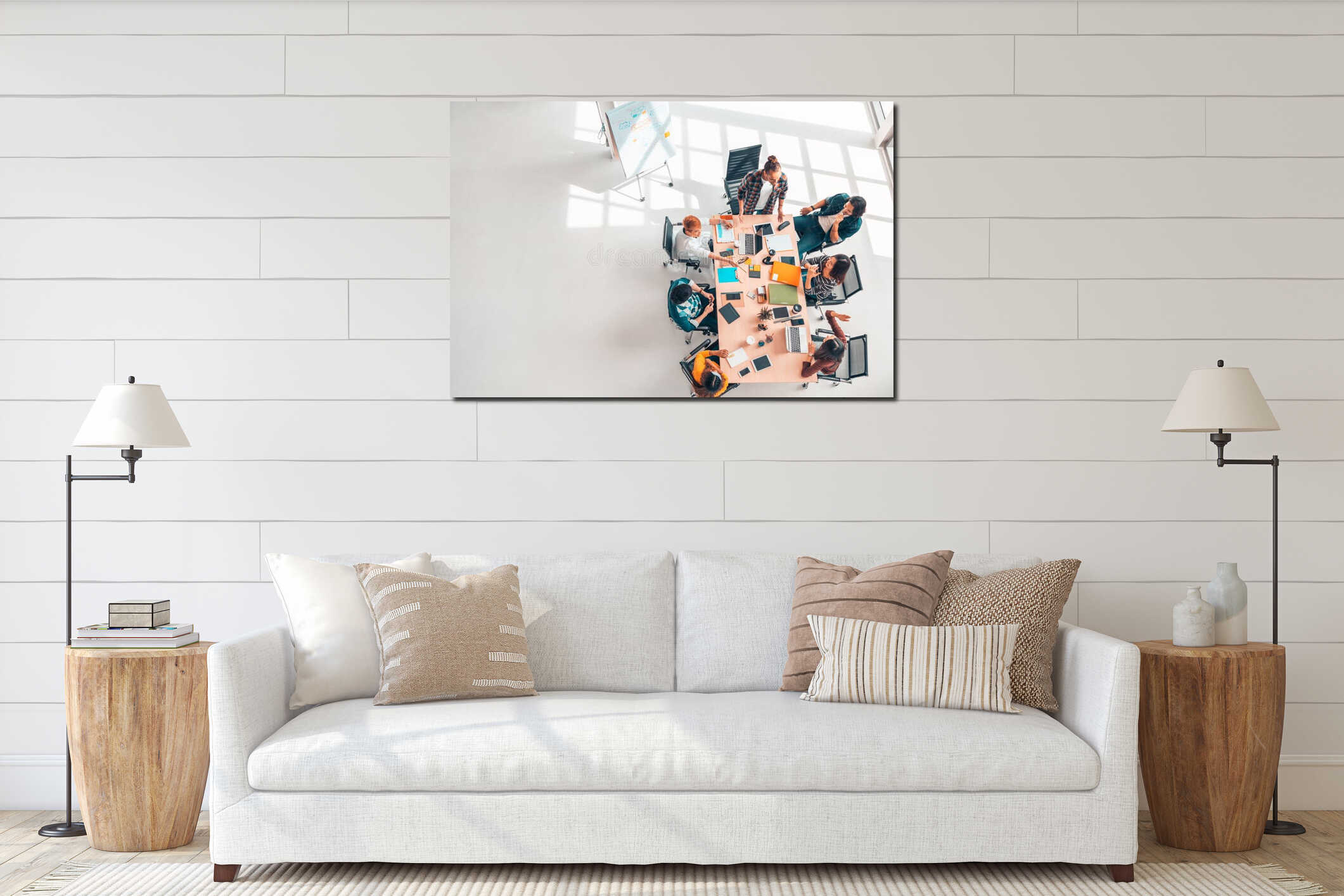 Canvas hanging interior mockup