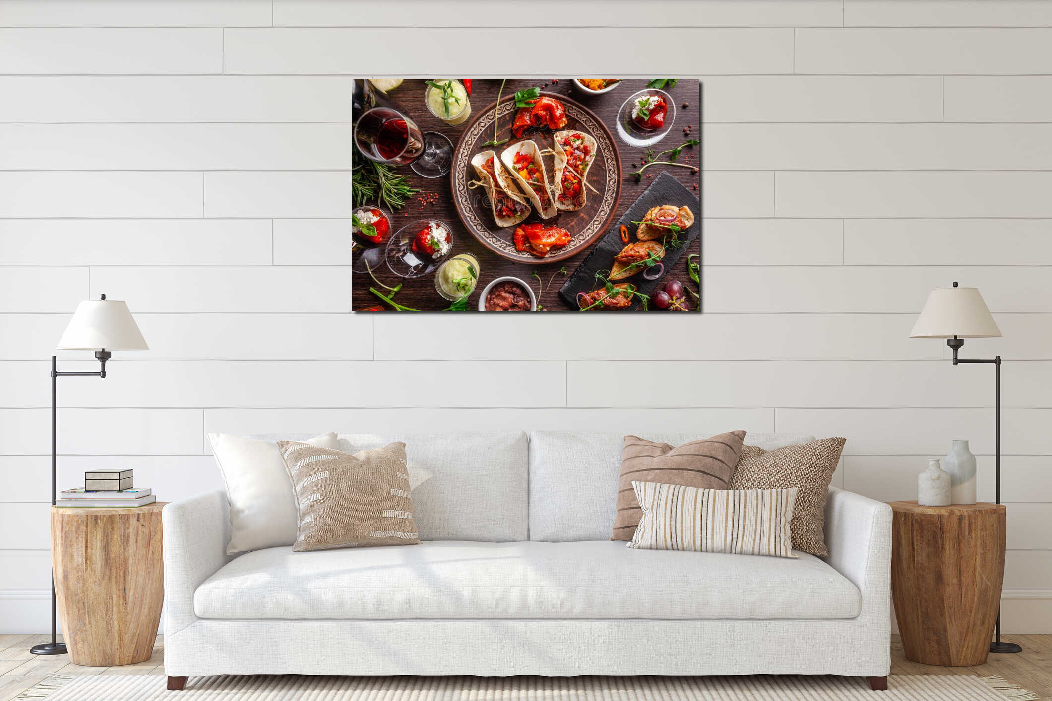 Canvas hanging interior mockup