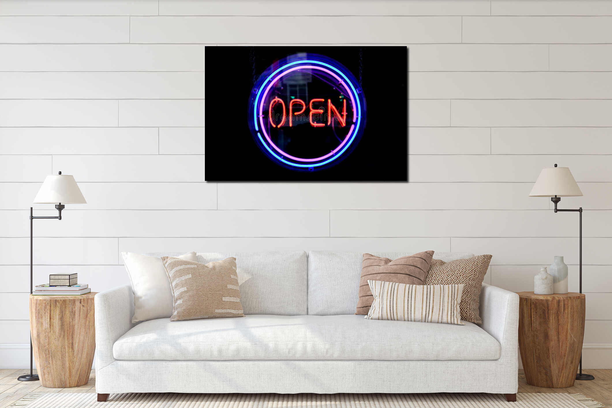 Canvas hanging interior mockup