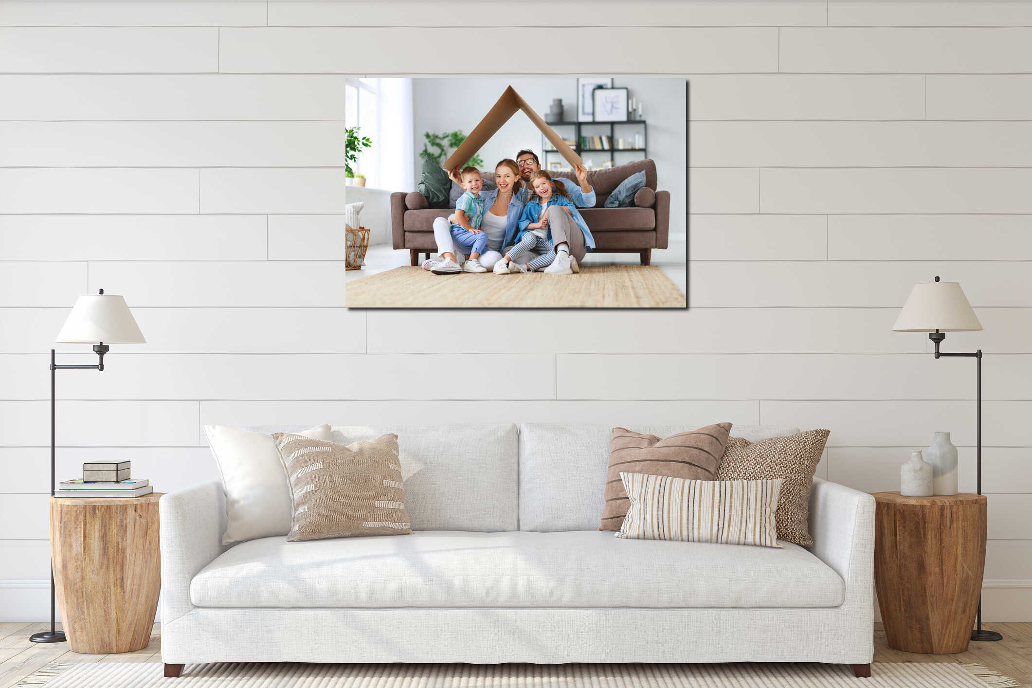 Canvas hanging interior mockup