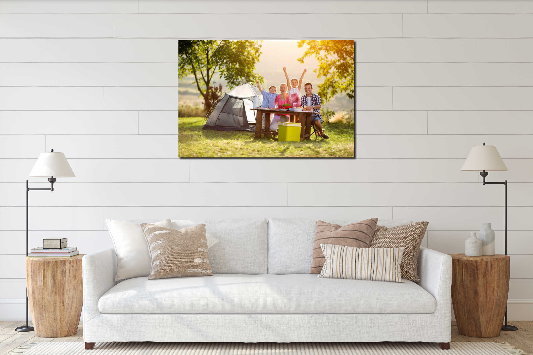 Canvas hanging interior mockup