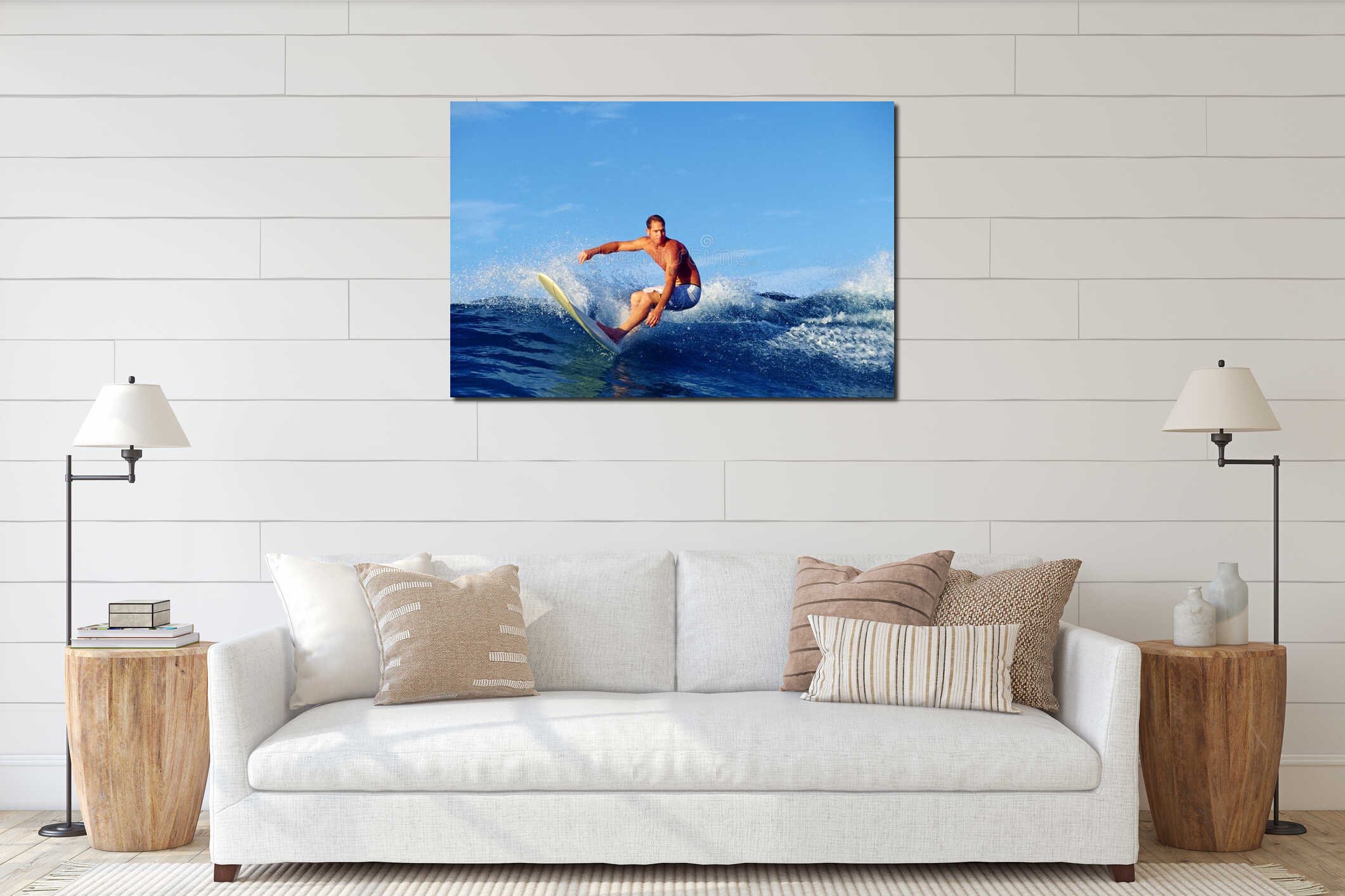 Canvas hanging interior mockup