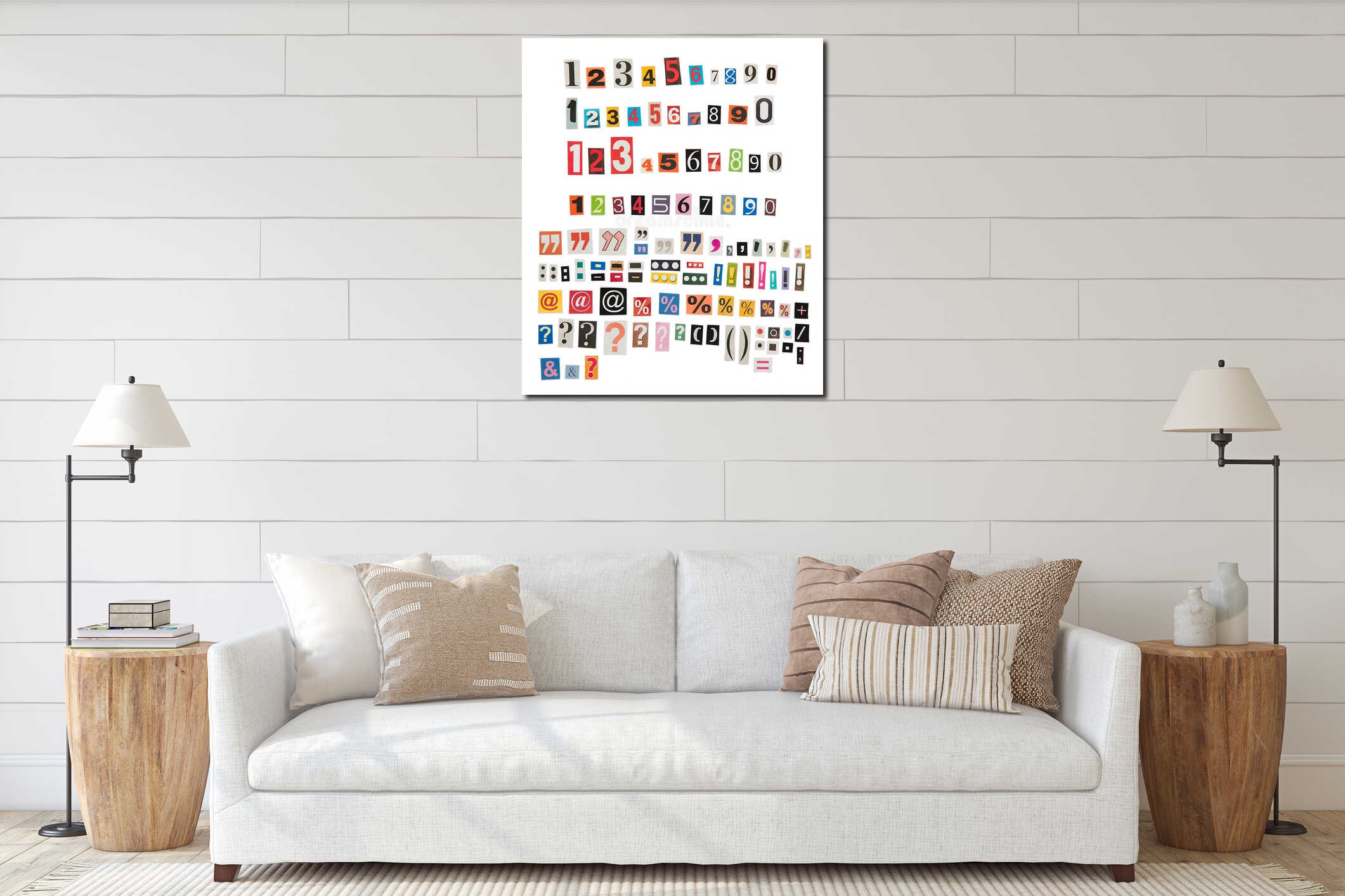 Canvas hanging interior mockup