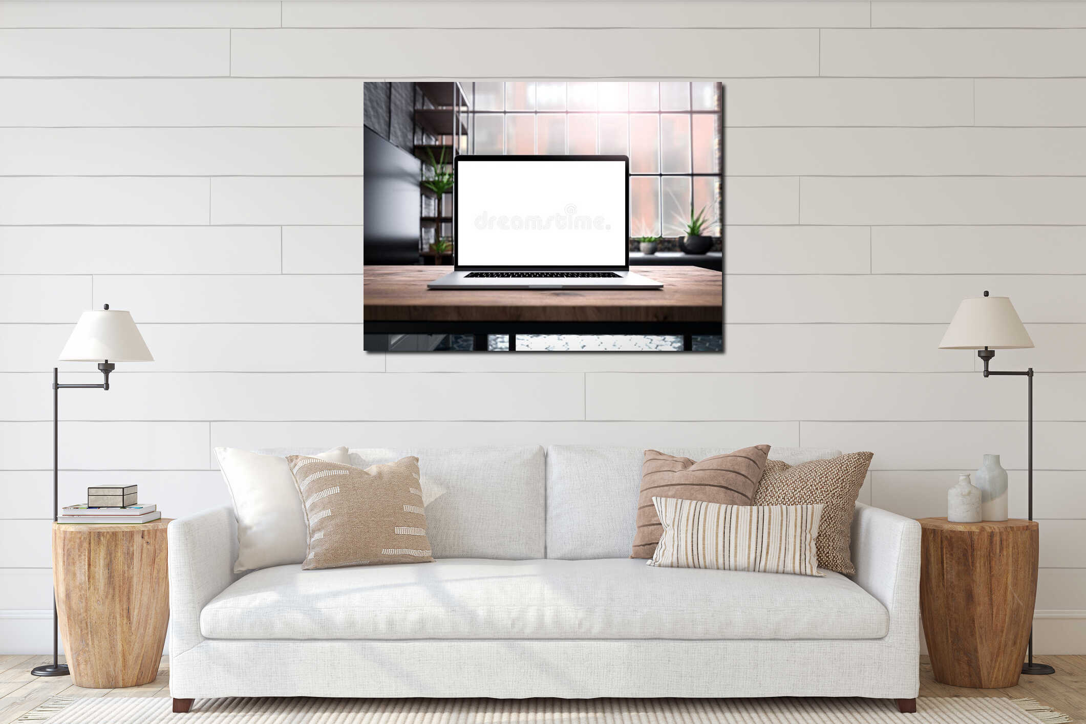 Canvas hanging interior mockup