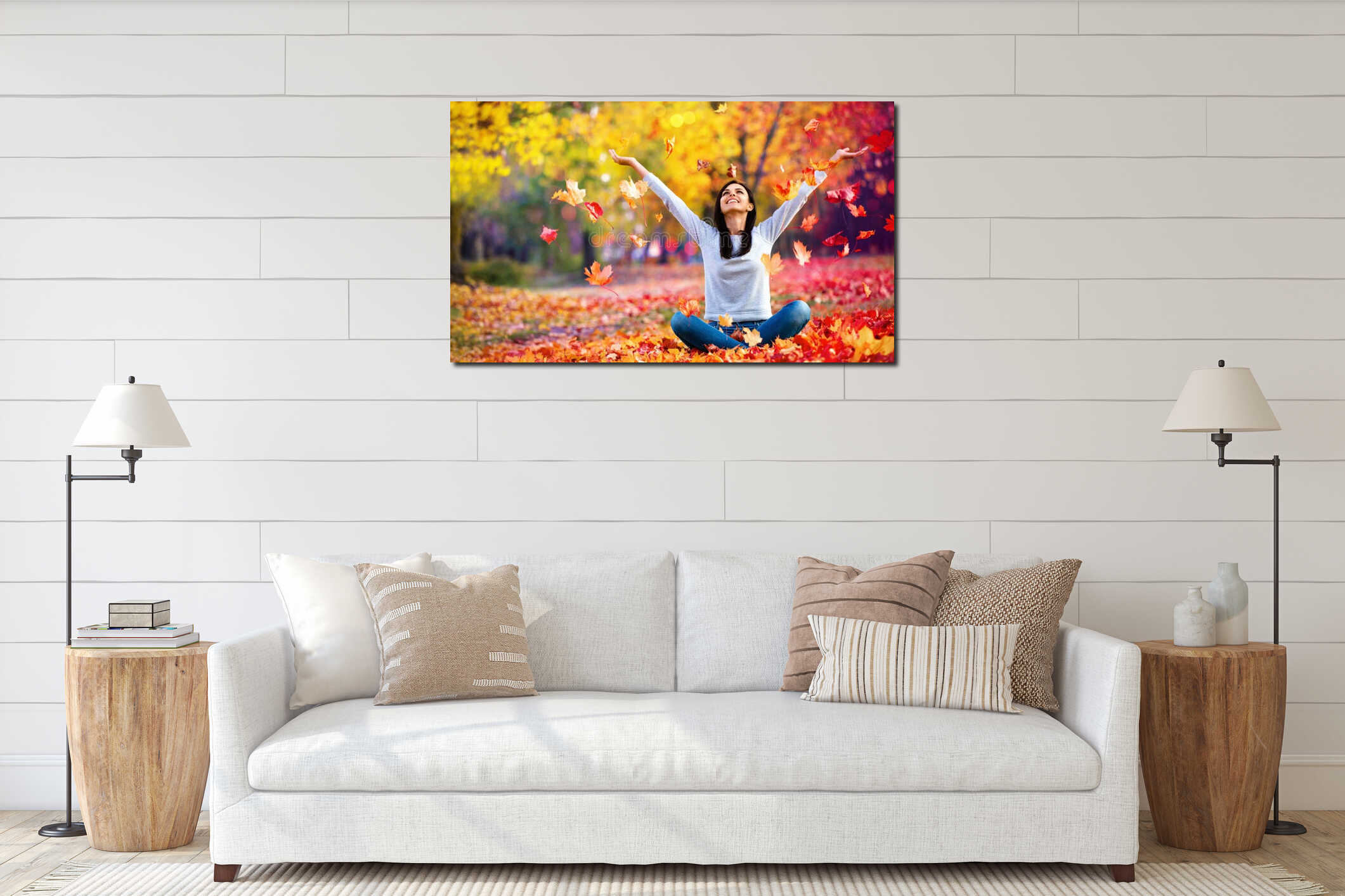 Canvas hanging interior mockup