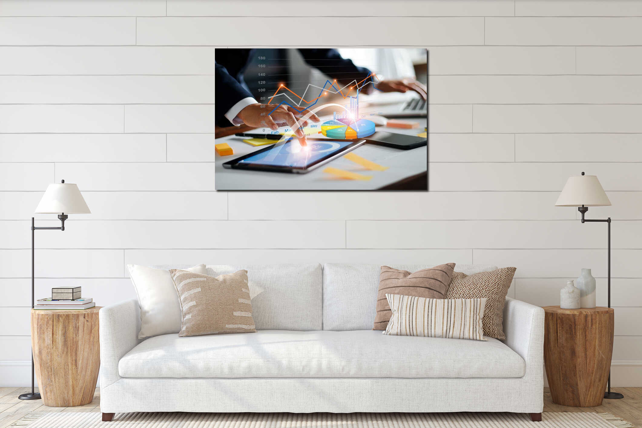 Canvas hanging interior mockup