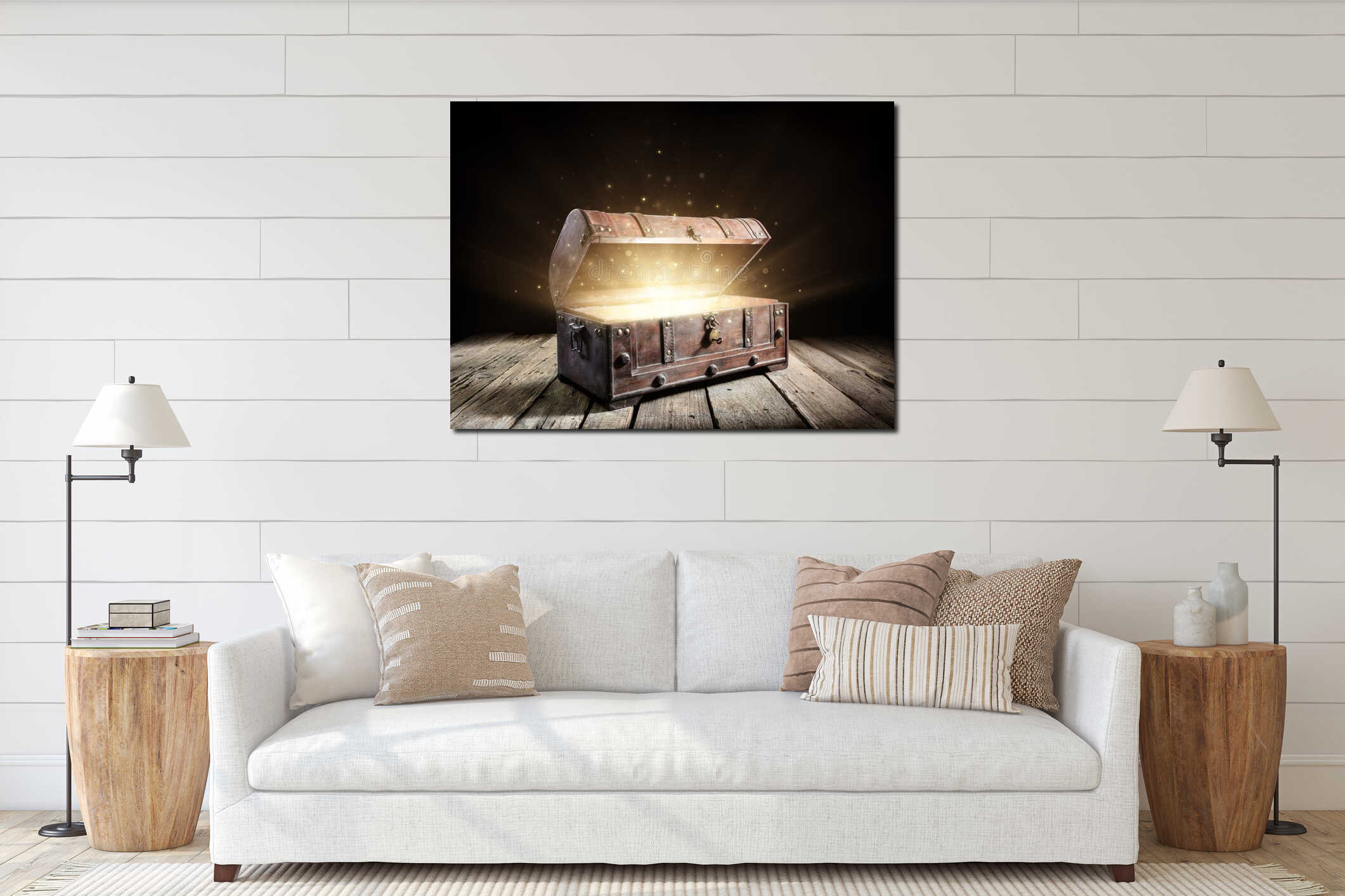 Canvas hanging interior mockup