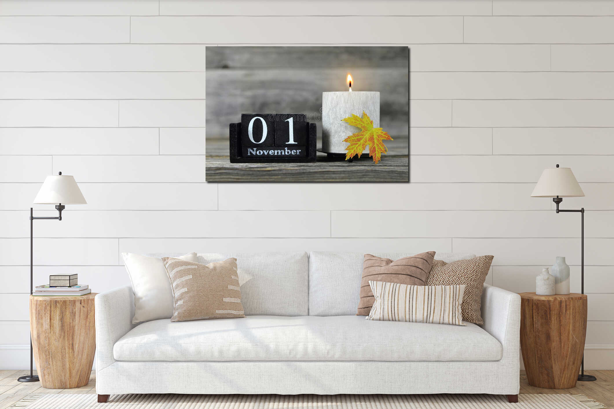 Canvas hanging interior mockup