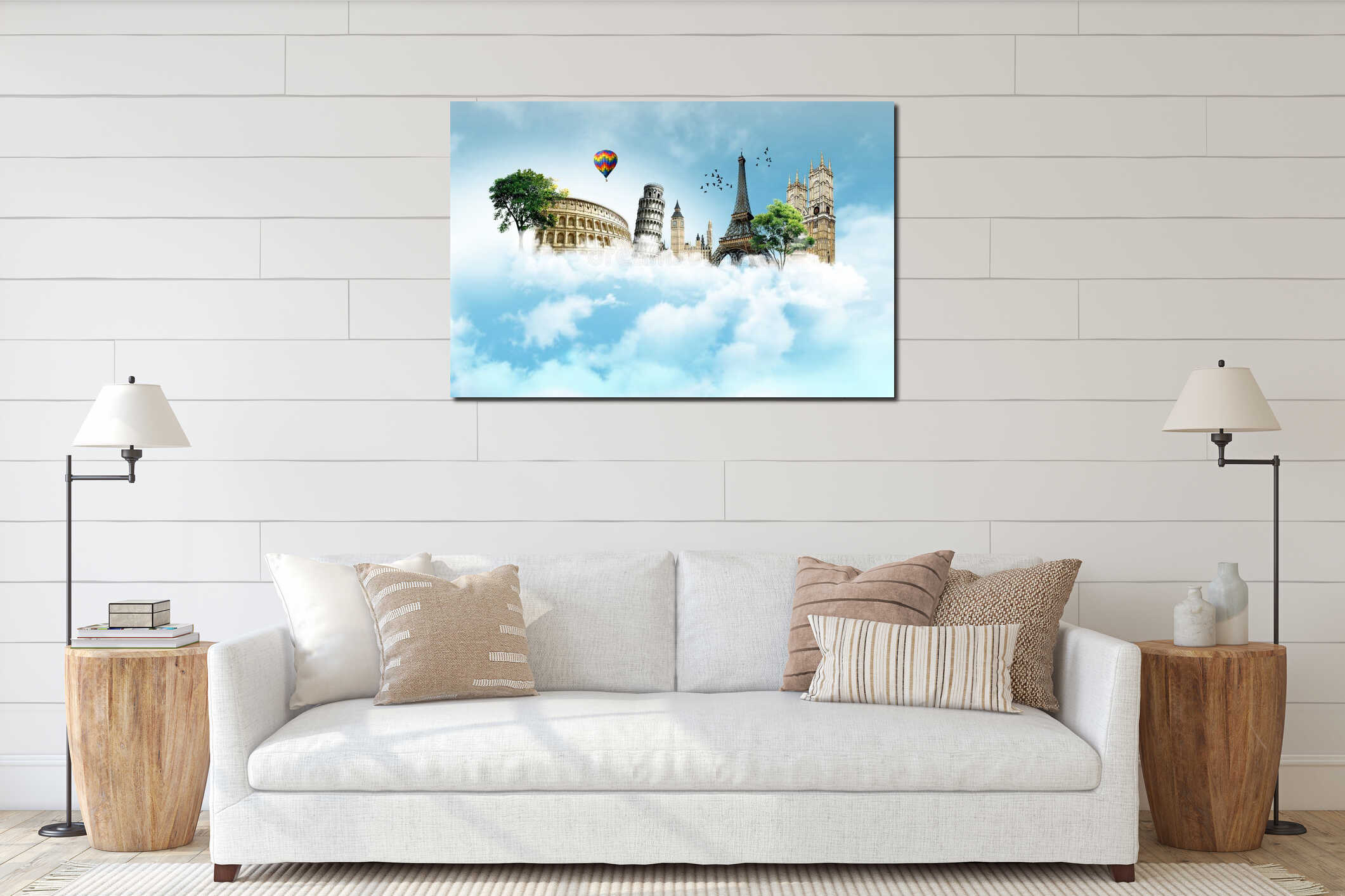 Canvas hanging interior mockup