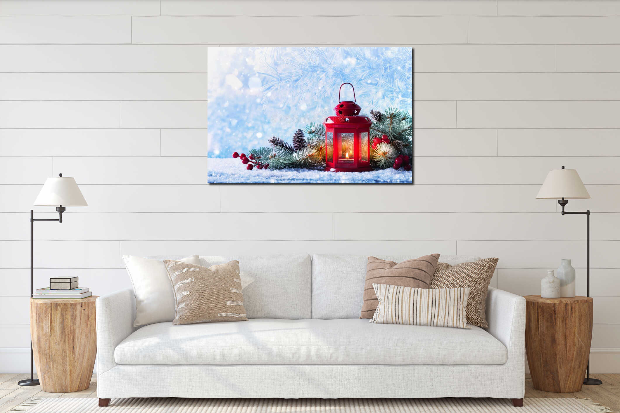 Canvas hanging interior mockup