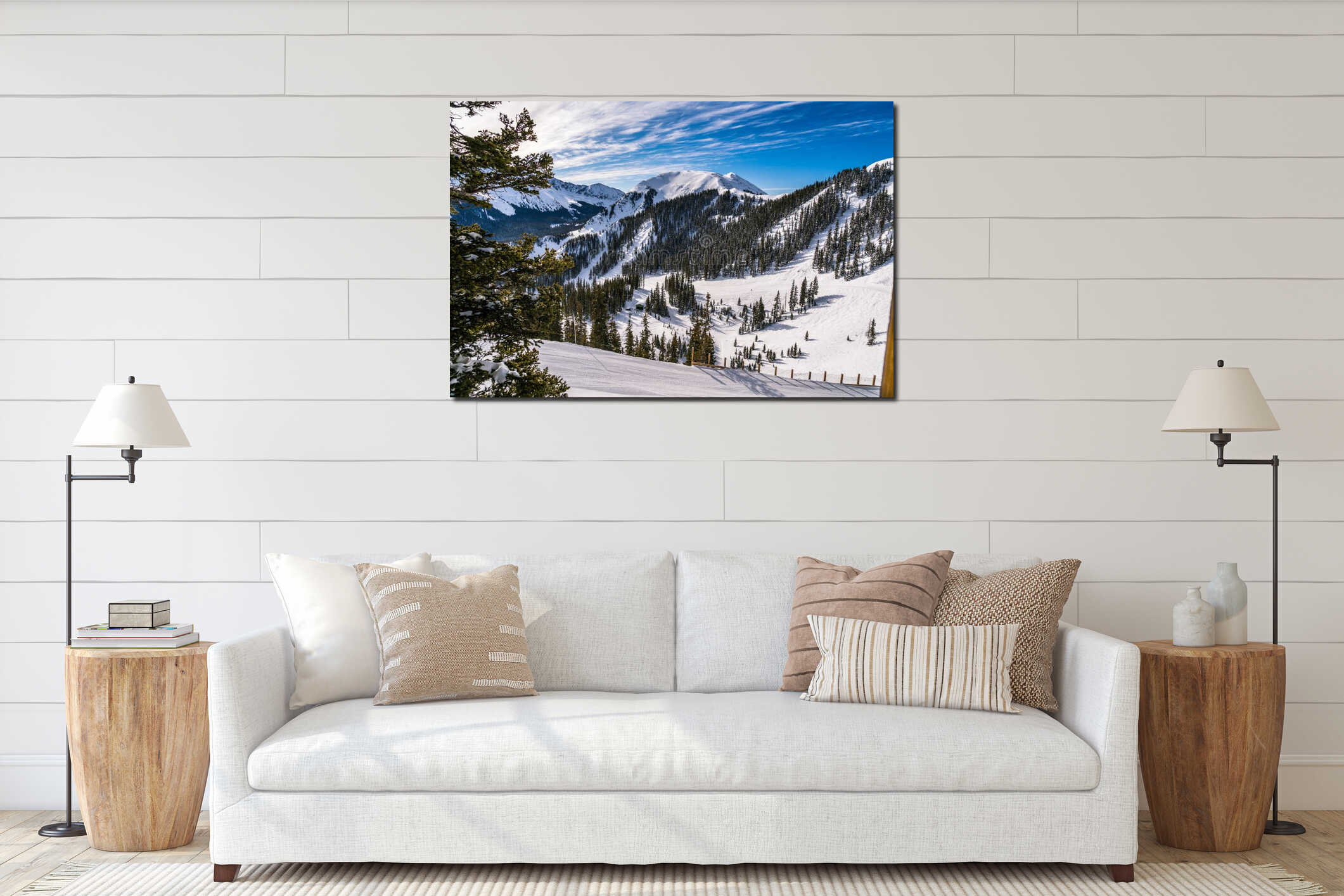 Canvas hanging interior mockup