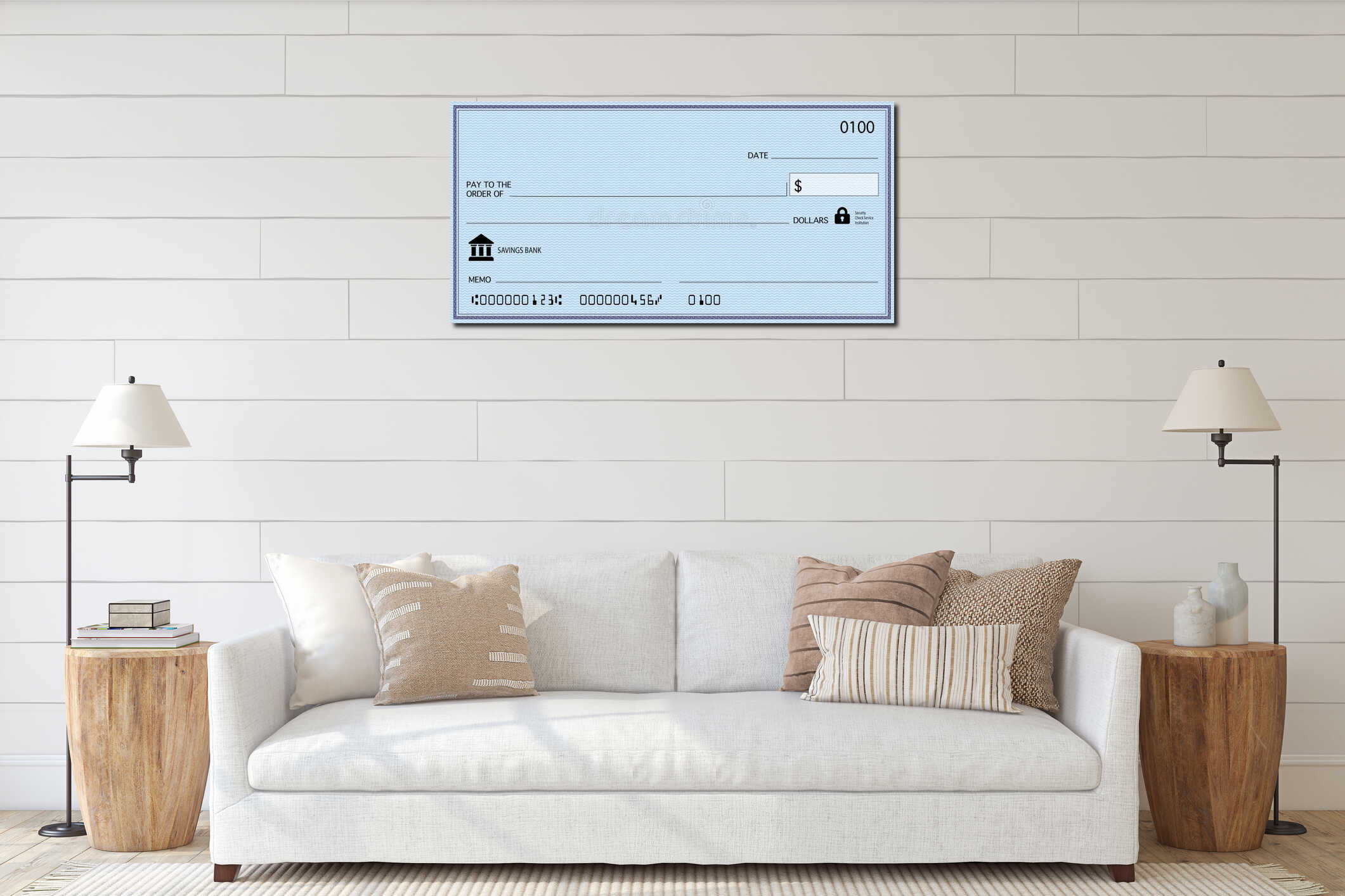 Canvas hanging interior mockup