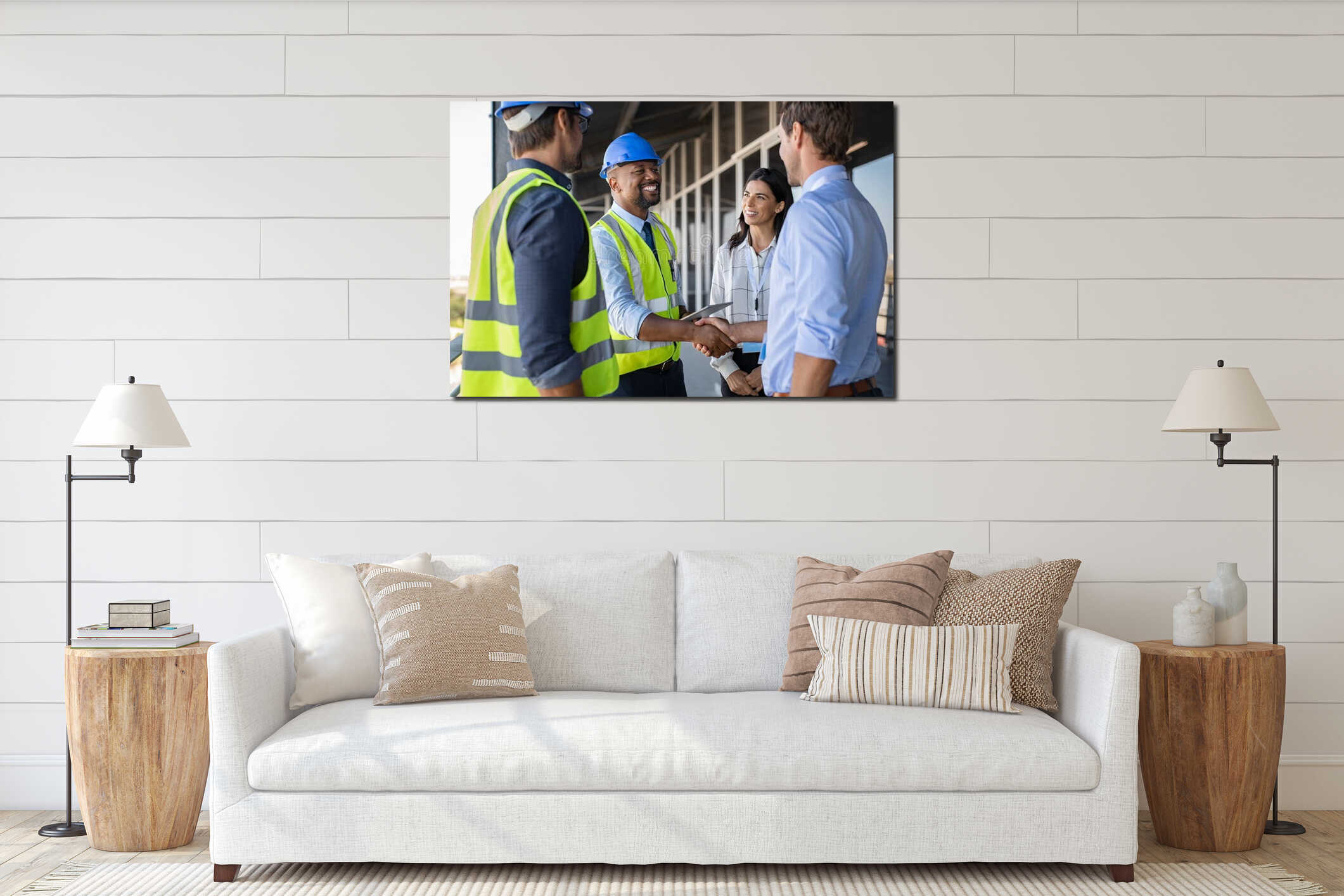 Canvas hanging interior mockup