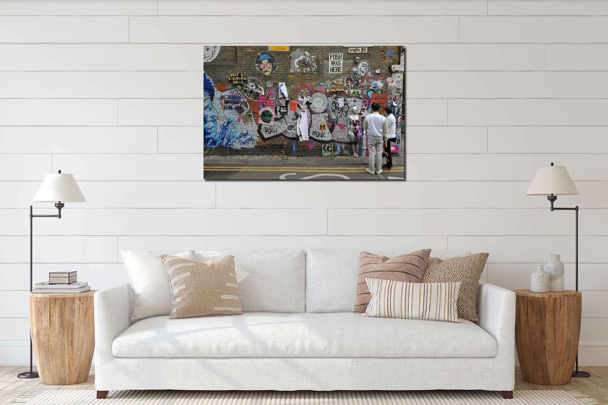 Canvas hanging interior mockup