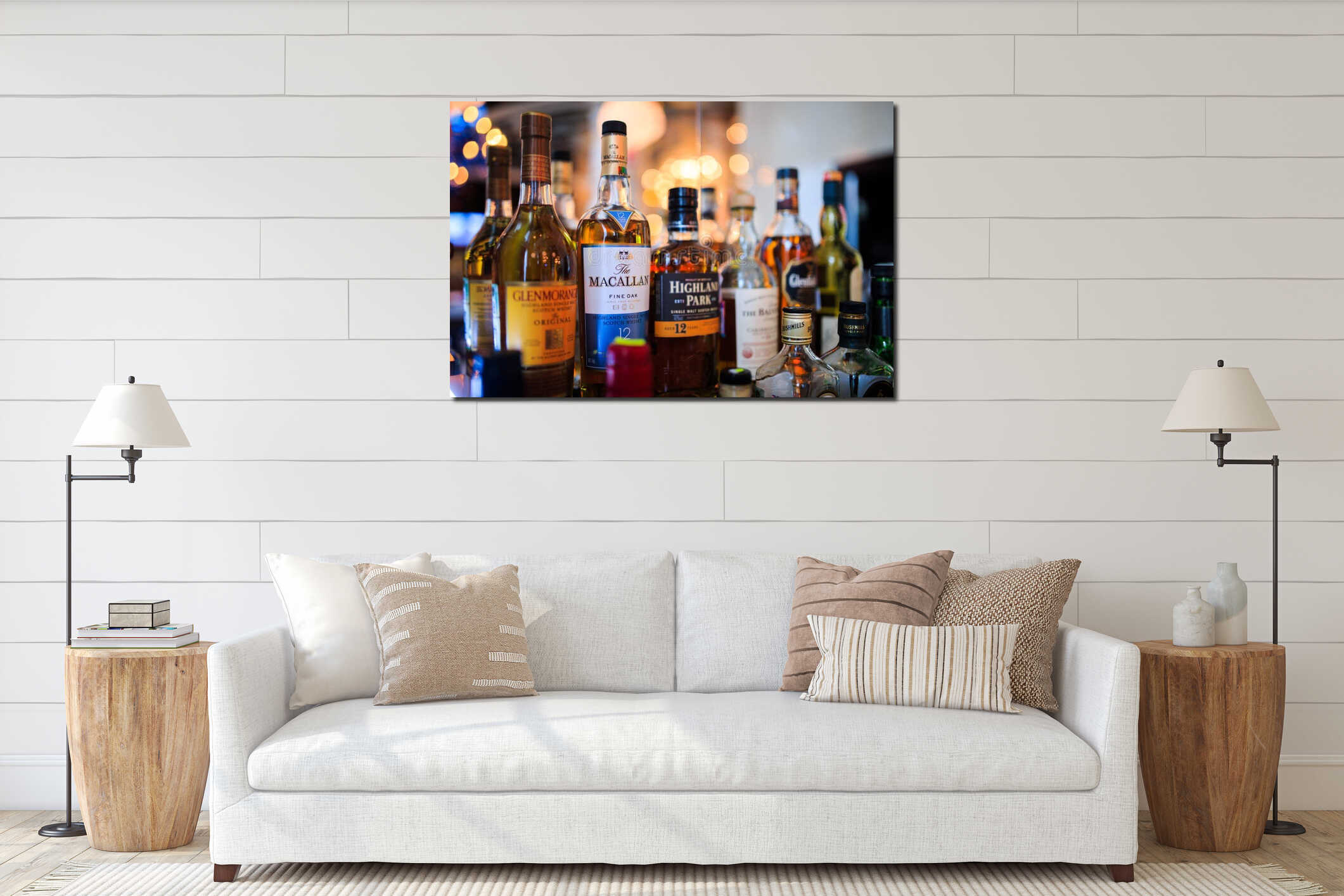 Canvas hanging interior mockup
