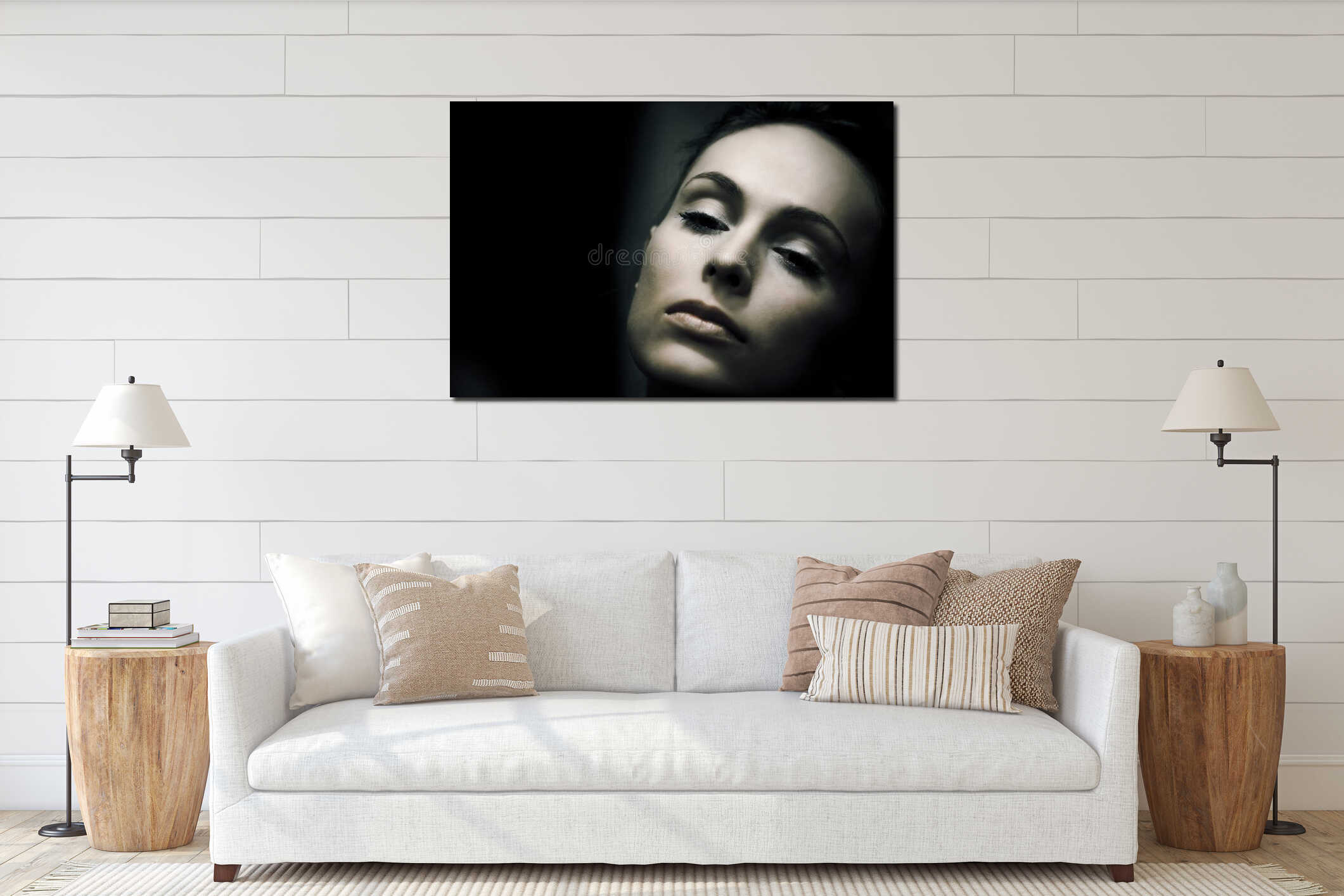 Canvas hanging interior mockup