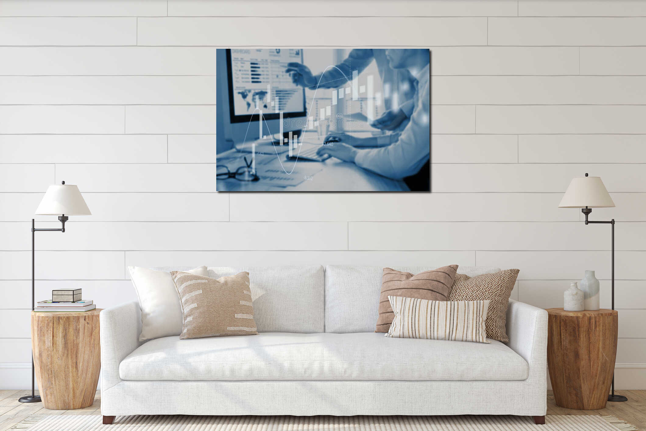 Canvas hanging interior mockup