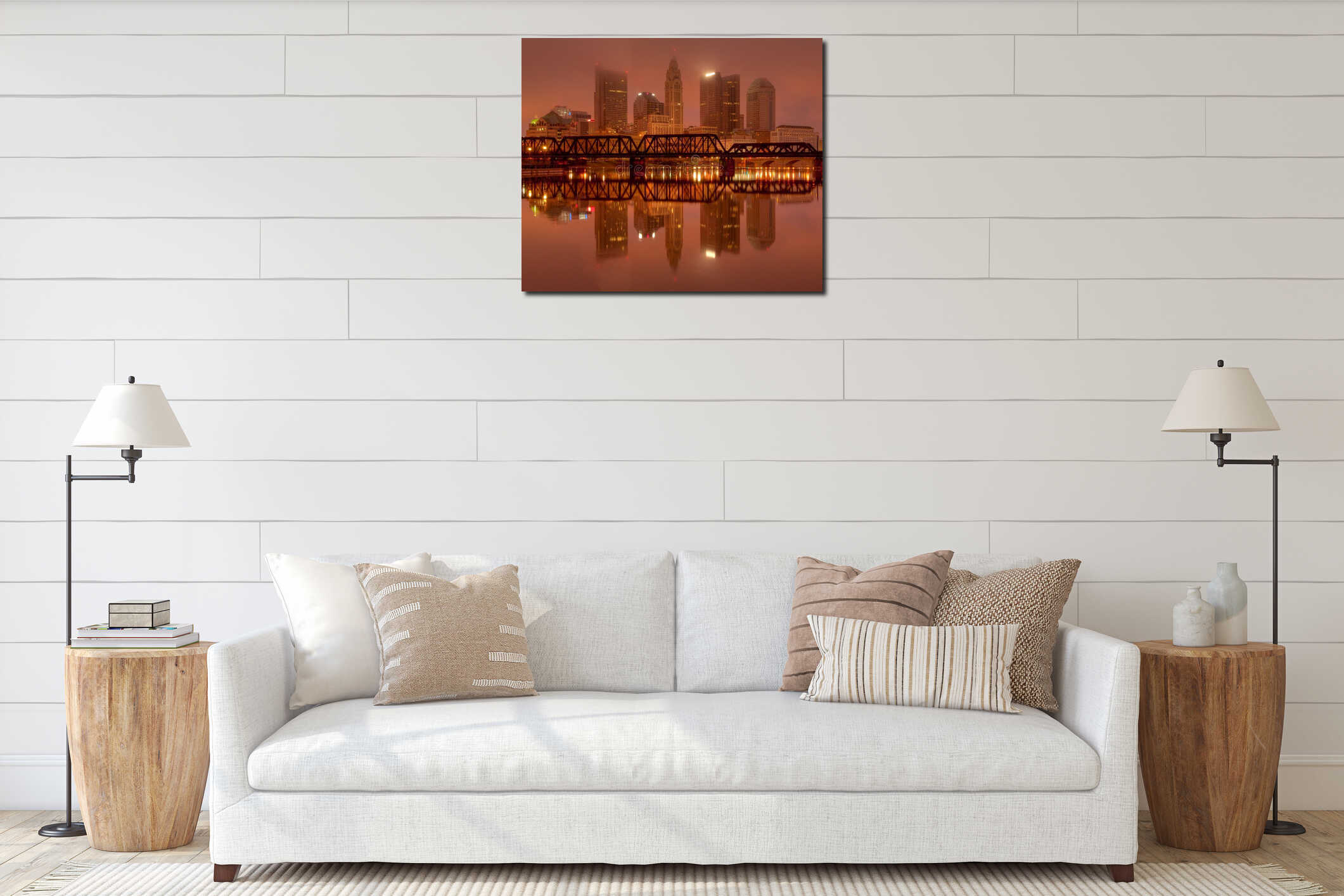 Canvas hanging interior mockup