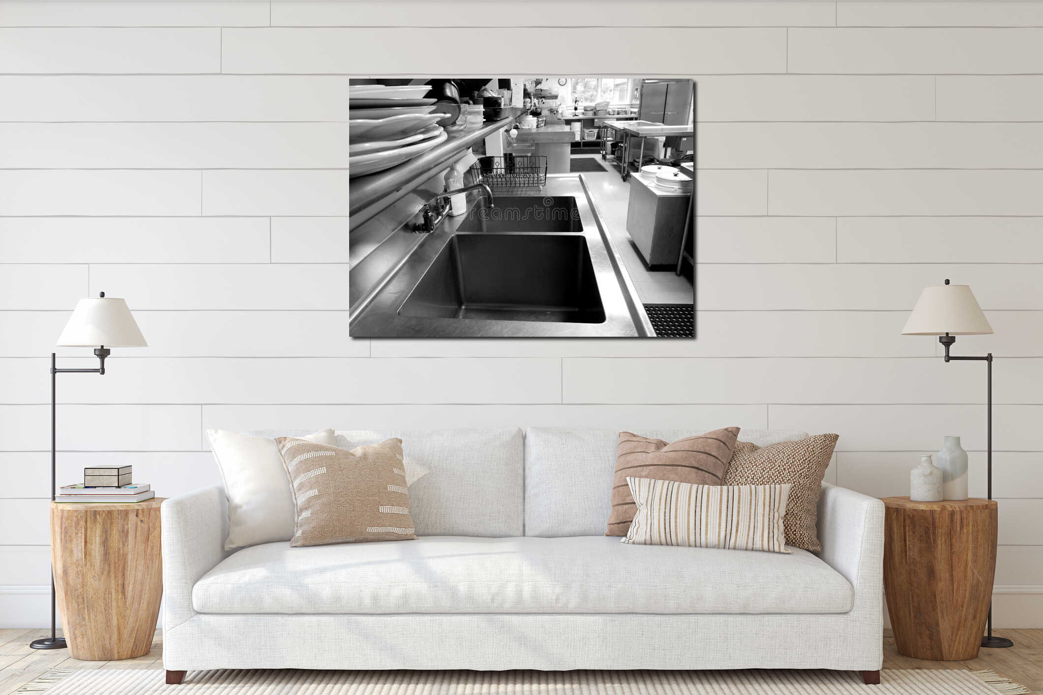 Canvas hanging interior mockup