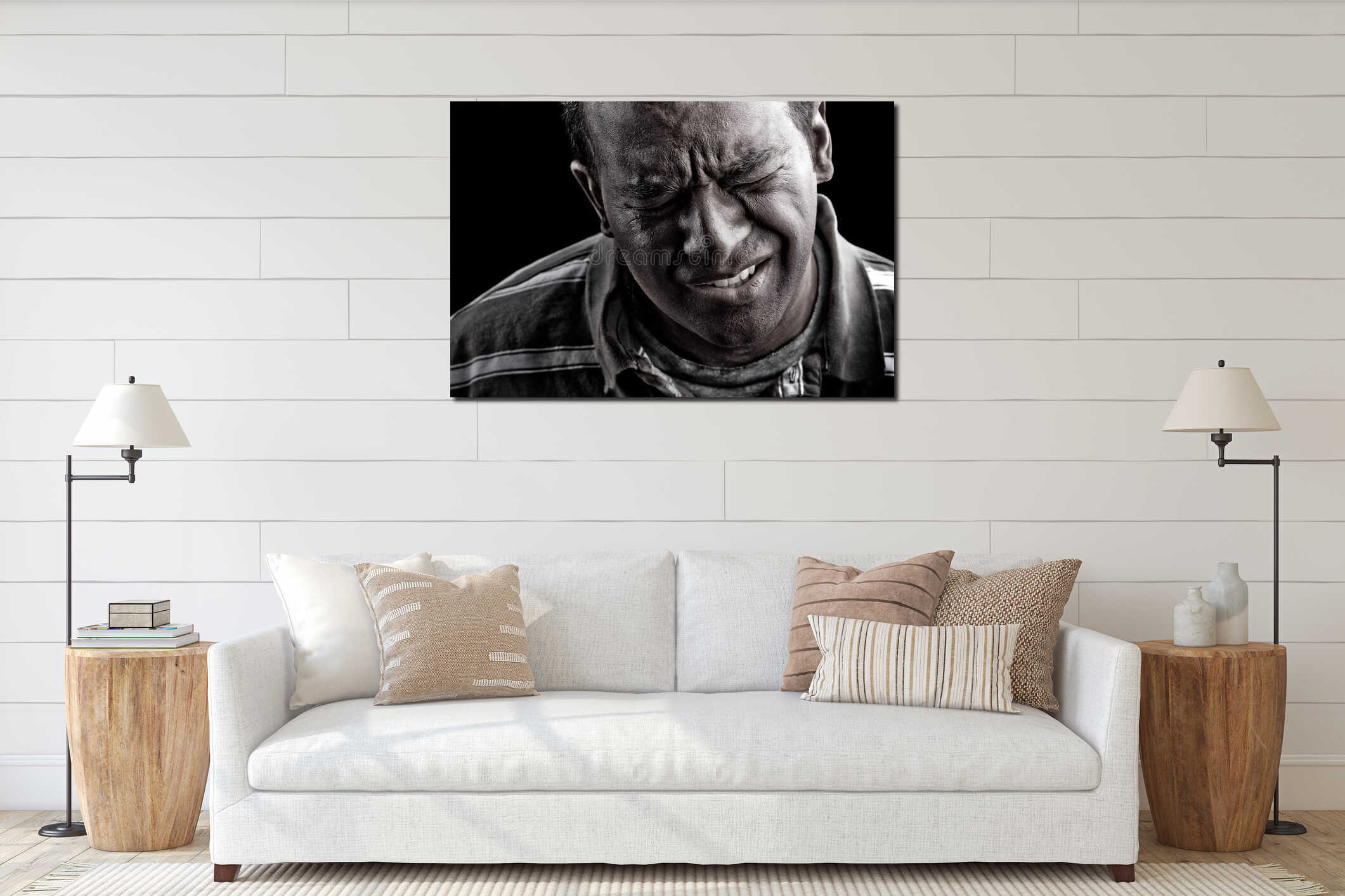 Canvas hanging interior mockup