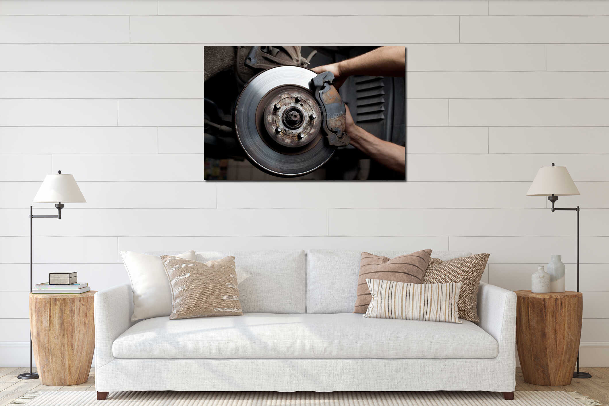 Canvas hanging interior mockup