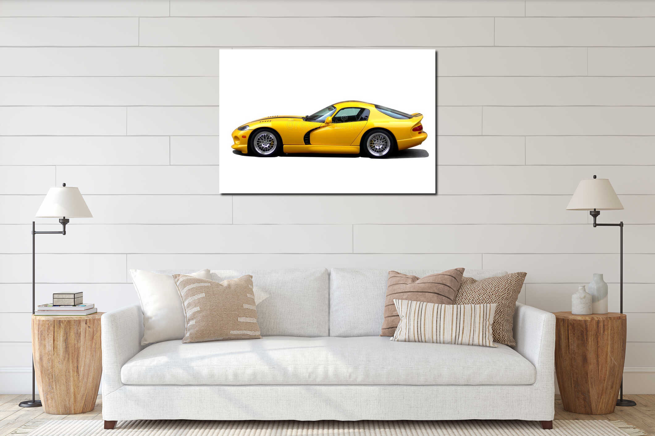 Canvas hanging interior mockup