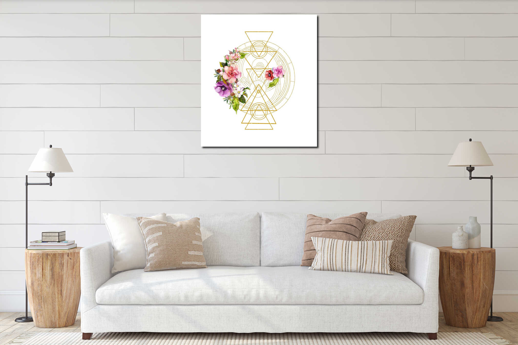 Canvas hanging interior mockup