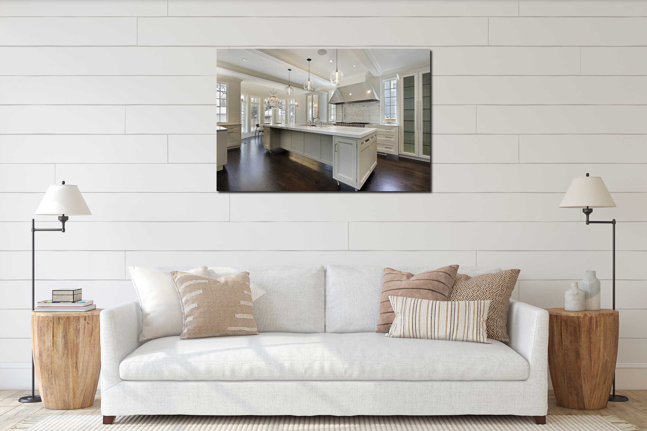 Canvas hanging interior mockup