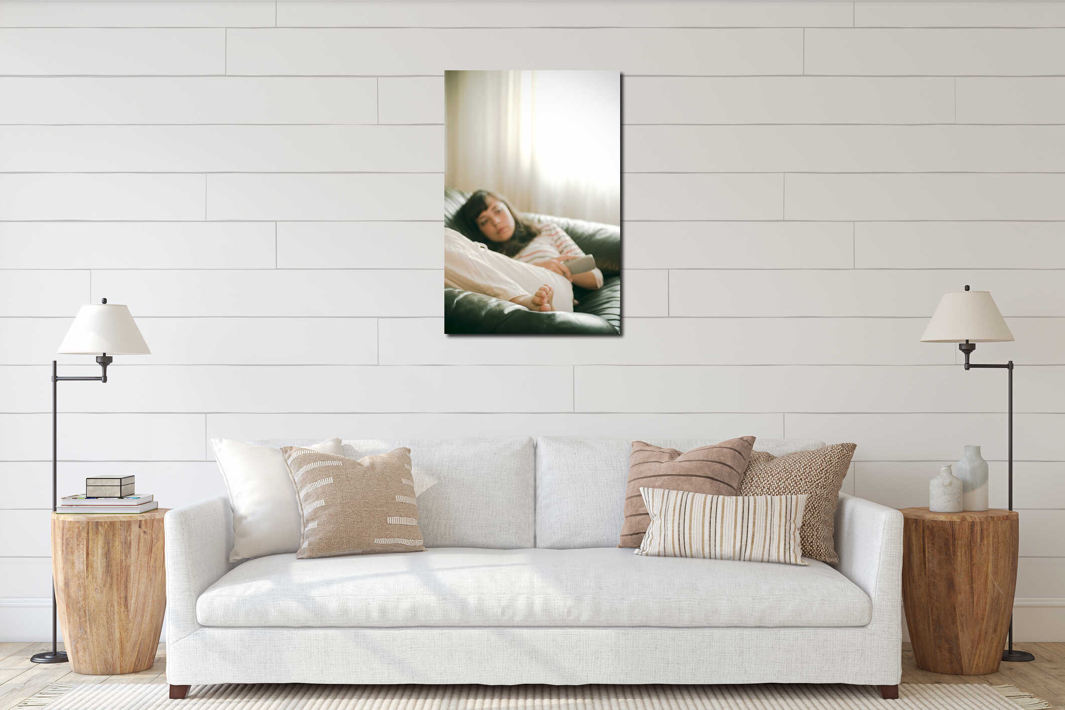 Canvas hanging interior mockup