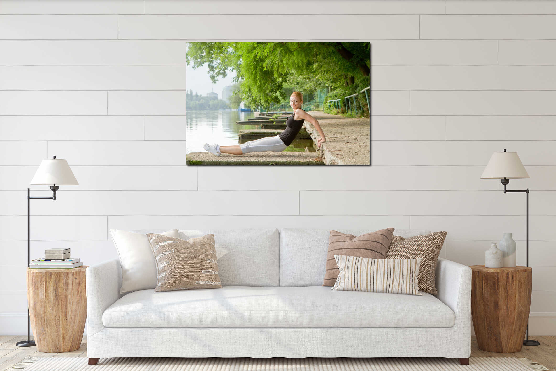 Canvas hanging interior mockup