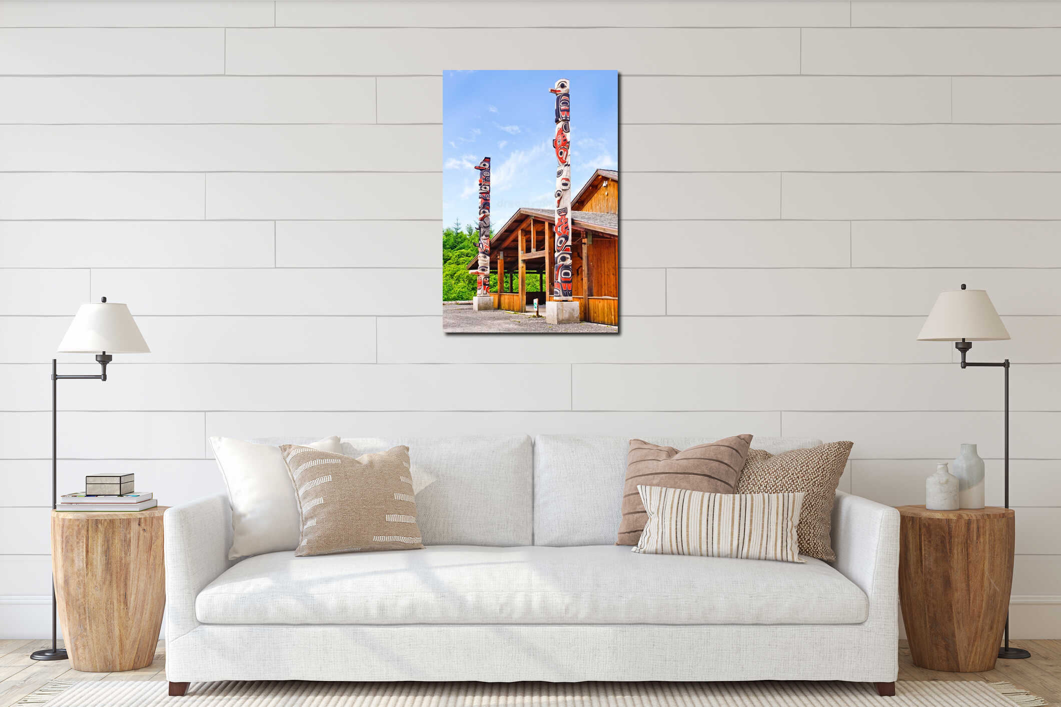 Canvas hanging interior mockup